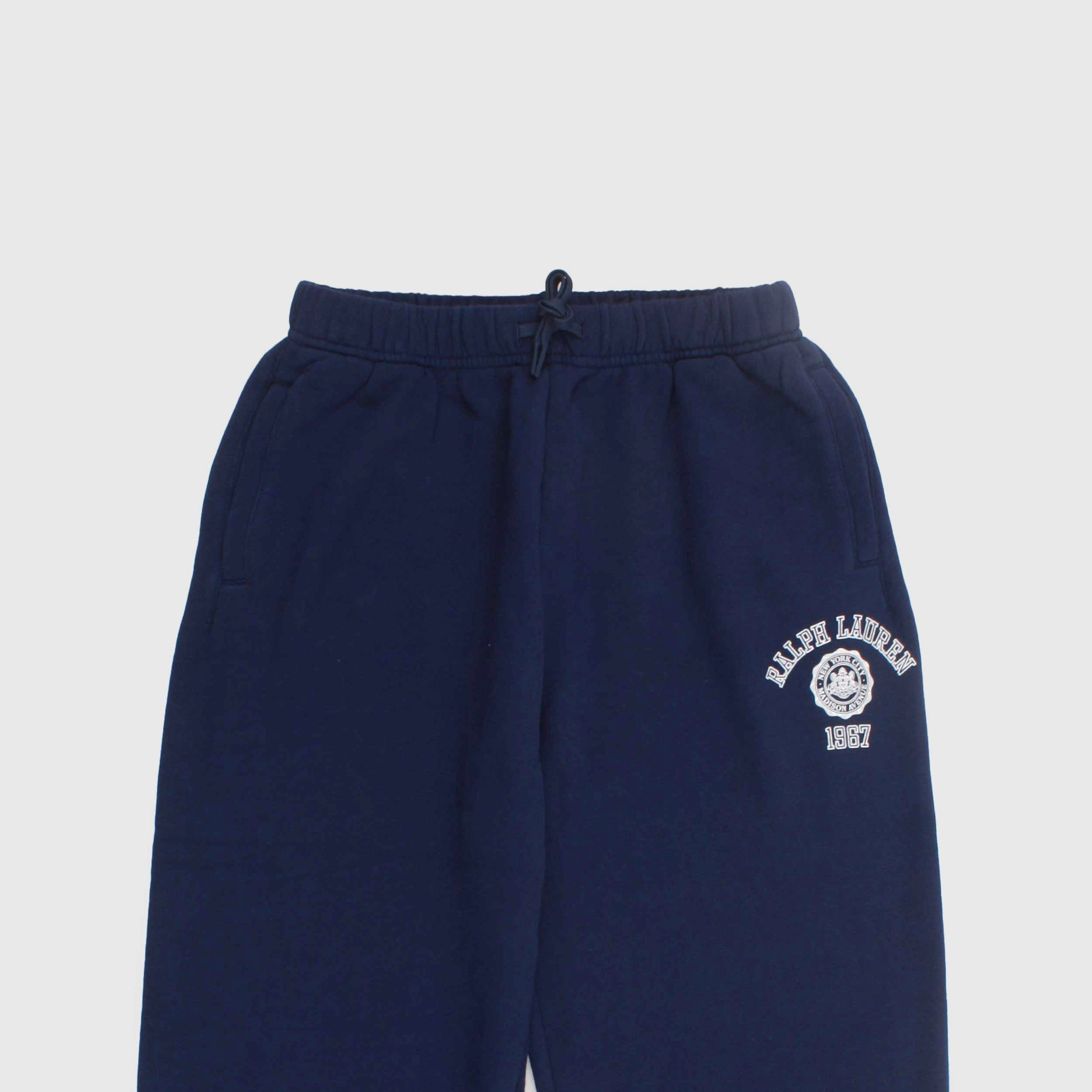 Pantalone Tuta Blu in Misto Cotone per Ragazzo by RALPH LAUREN