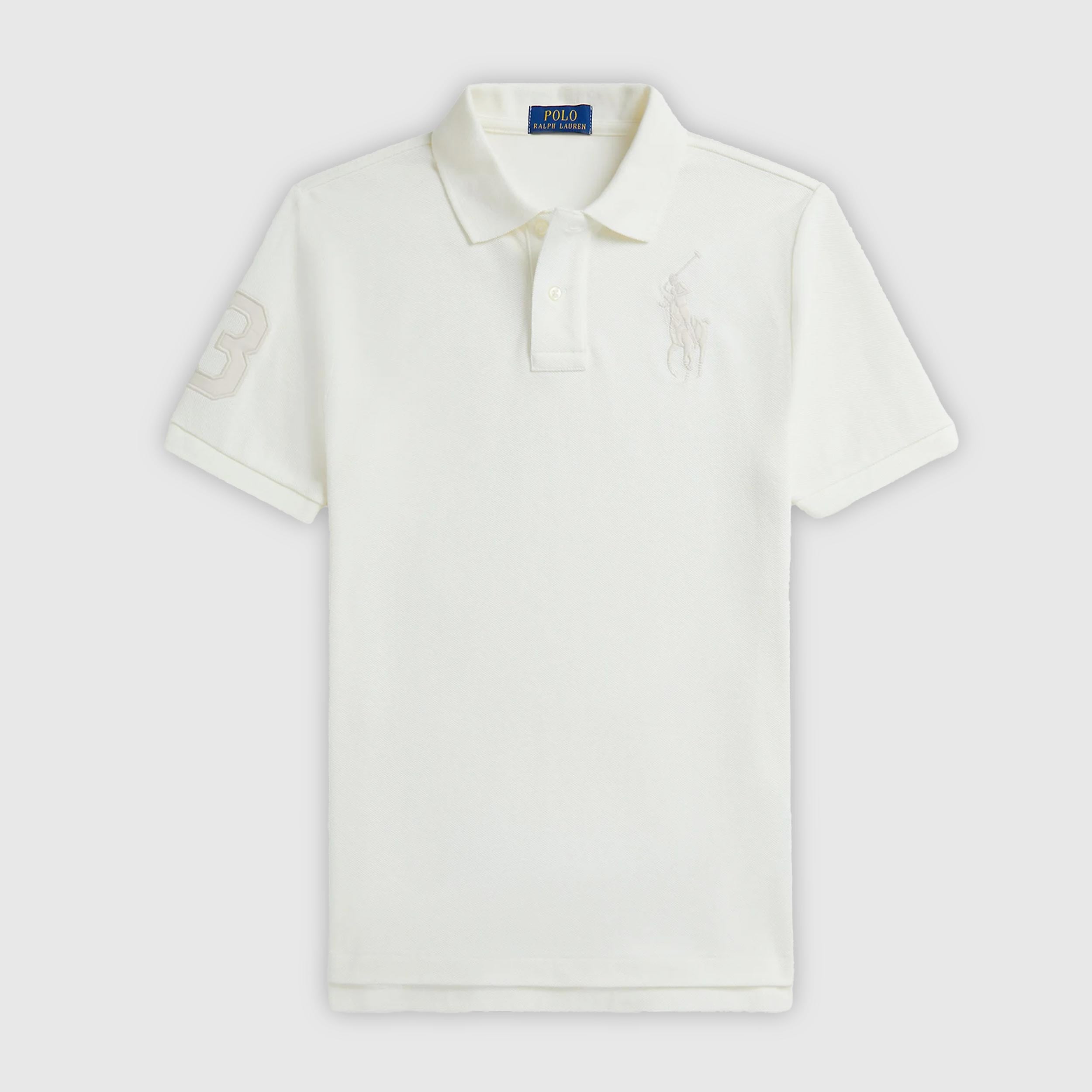 Polo Latte con Logo Tono su Tono Firmata RALPH LAUREN