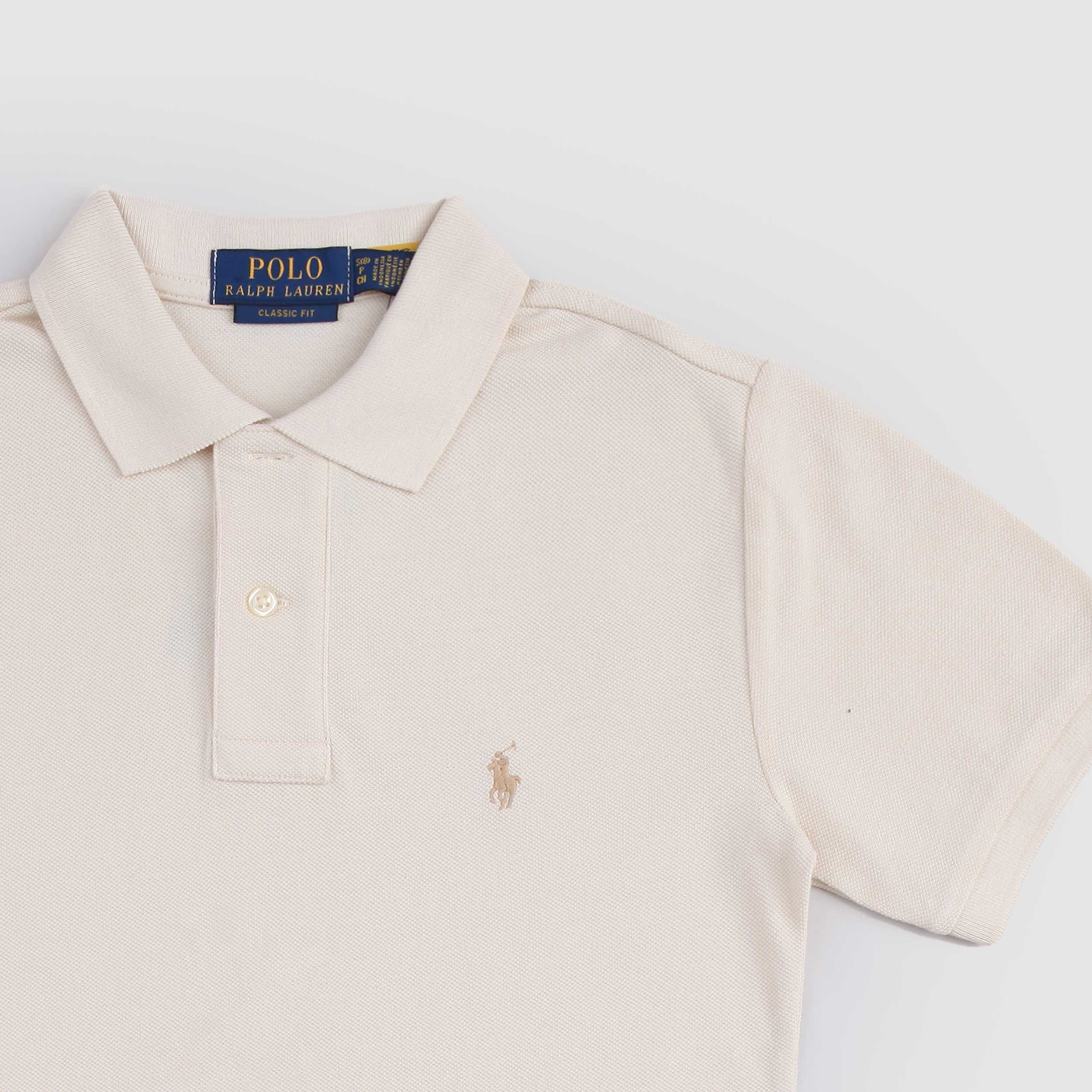 Polo Beige con Logo Ricamato Firmata RALPH LAUREN