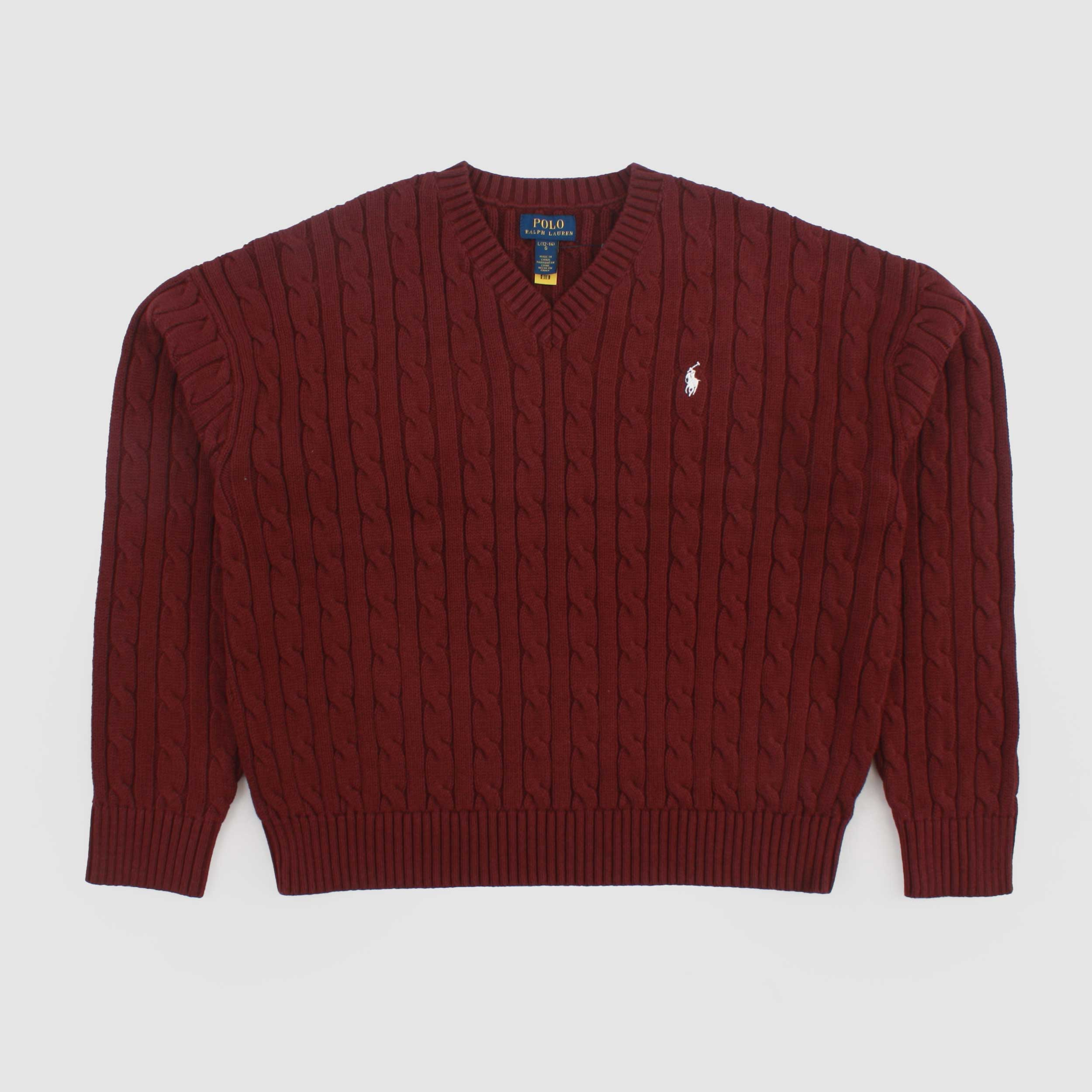 Plum Braided Pullover for Girls Signed RALPH LAUREN