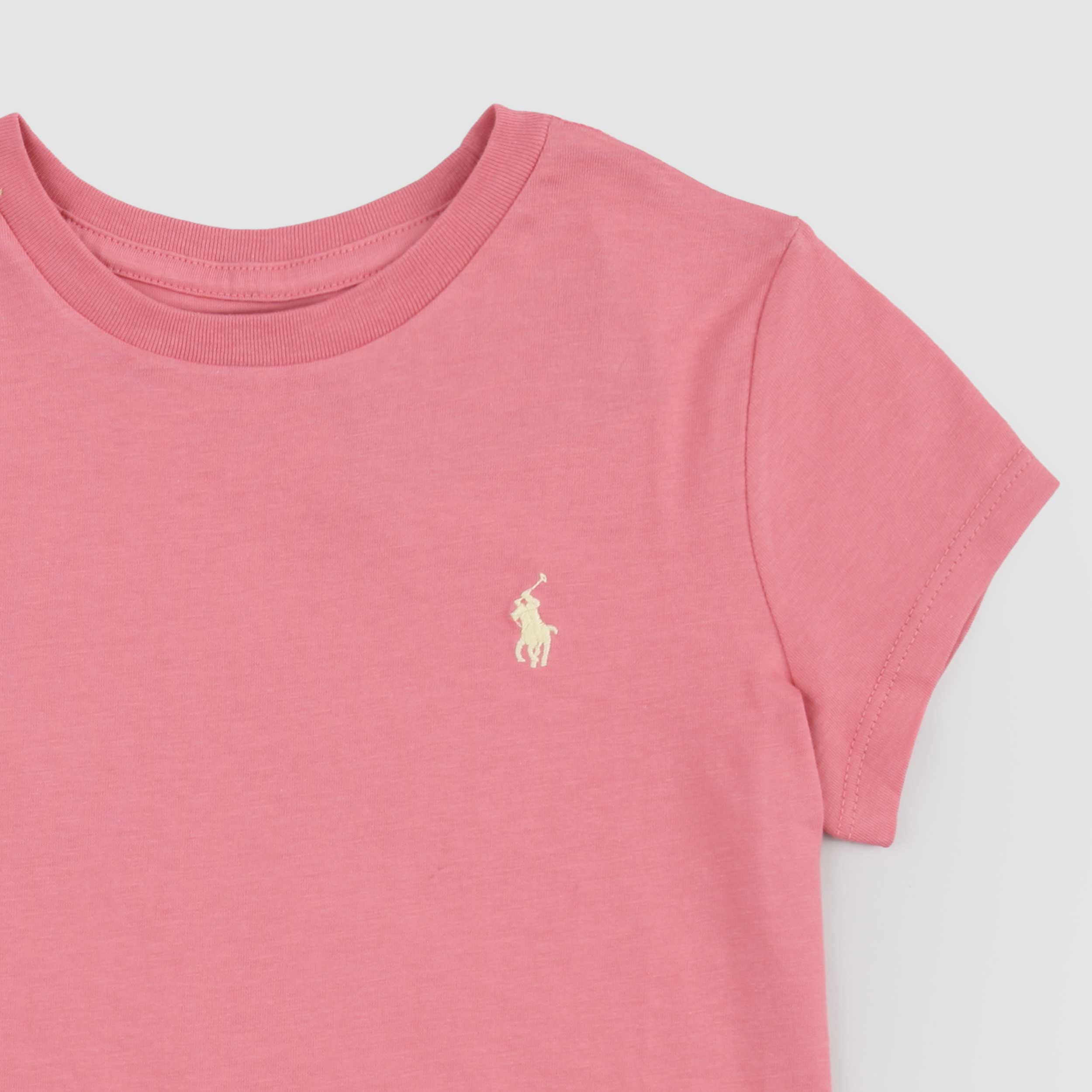 T-shirt Salmone con Piccolo Logo Firmata RALPH LAUREN