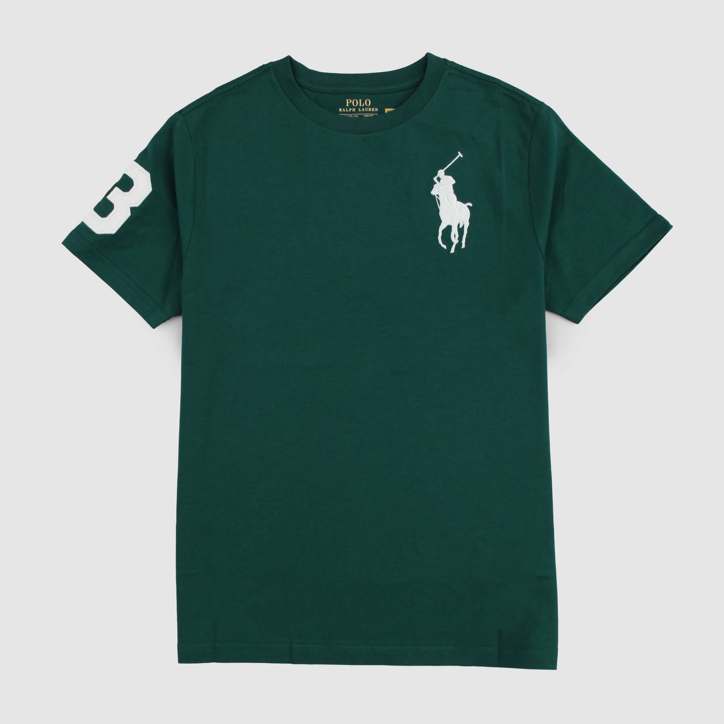 Green T-shirt with Maxi Embroidery White By RALPH LAUREN