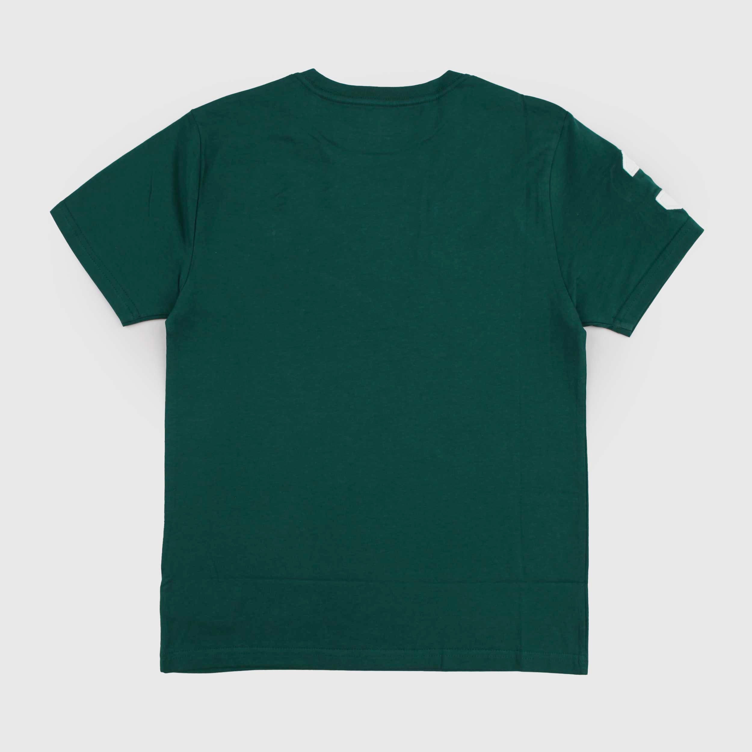 Green T-shirt with Maxi Embroidery White By RALPH LAUREN