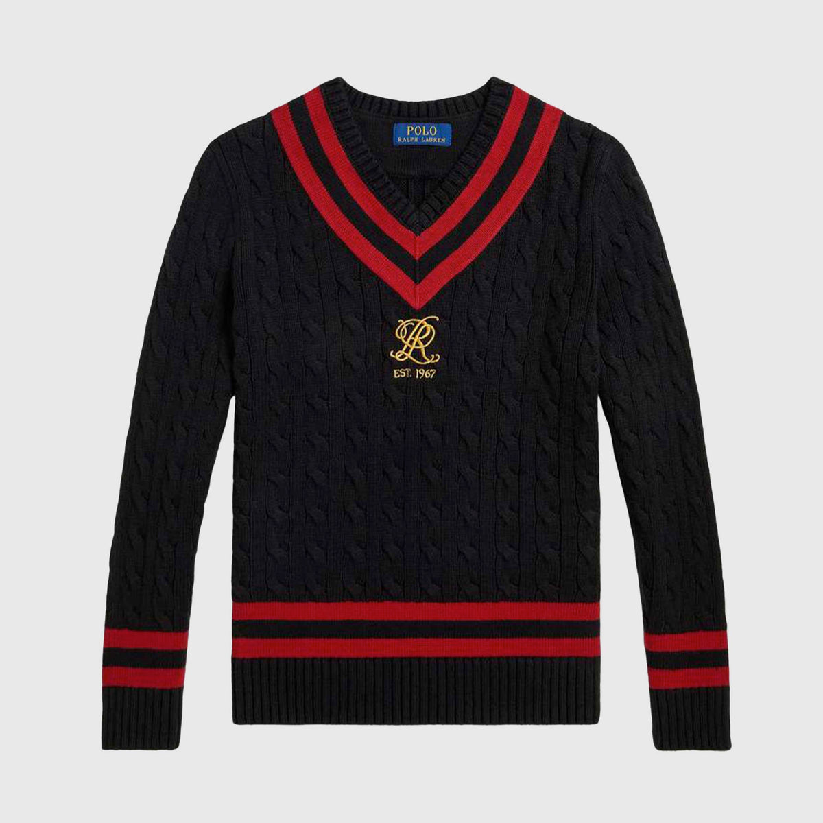 Maglione Nero a V per Ragazzi by RALPH LAUREN