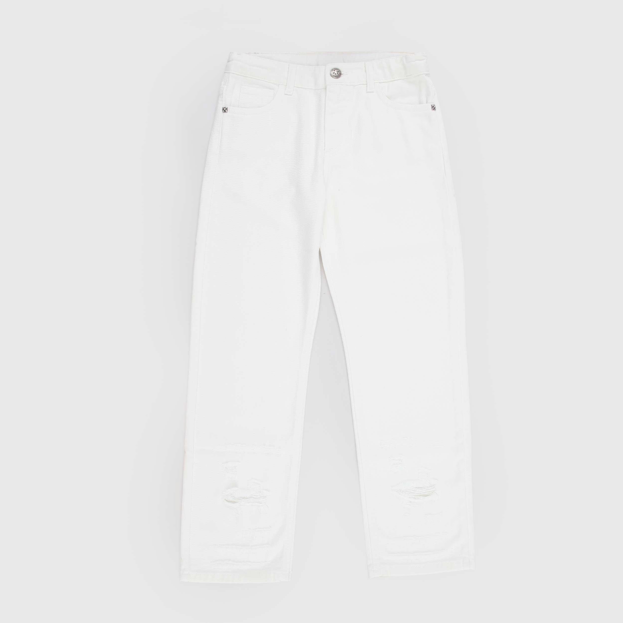 Jeans Bianco e Strappo sul Fondo Firmato JOHN RICHMOND