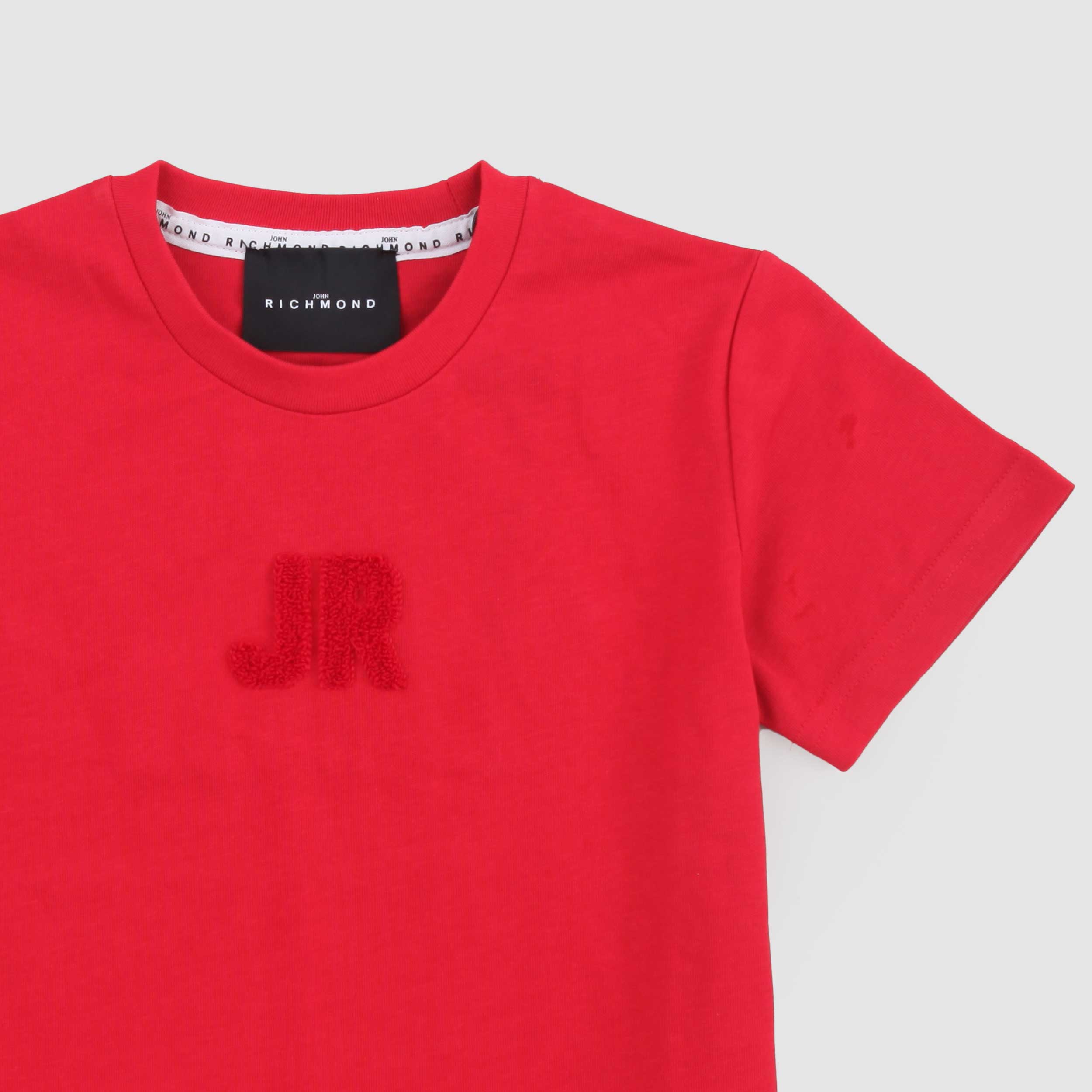 T-shirt Rossa con Scritta in Rilievo By JOHN RICHMOND
