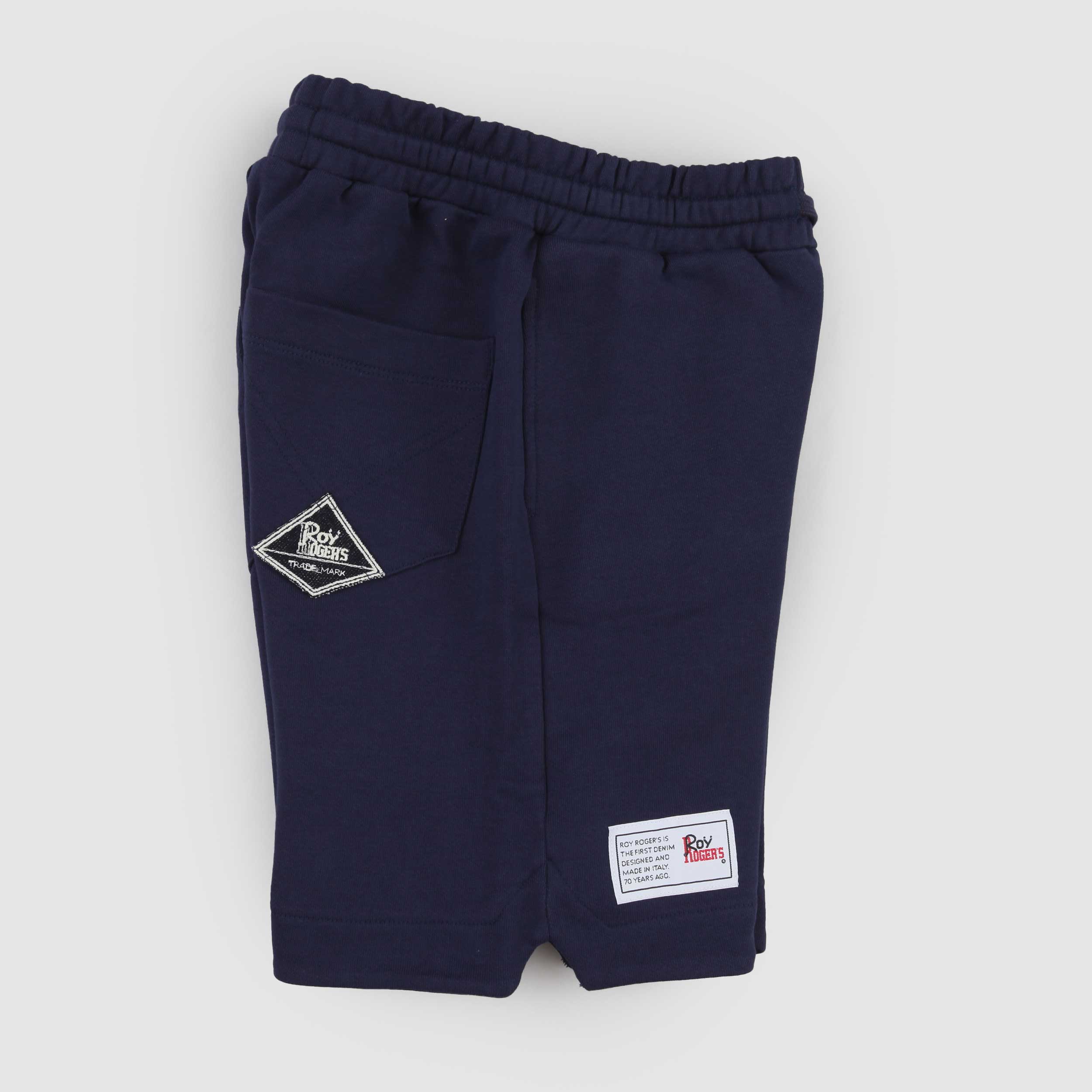 Blue Bermuda Shorts with Iconic Black Plate by ROY ROGERS