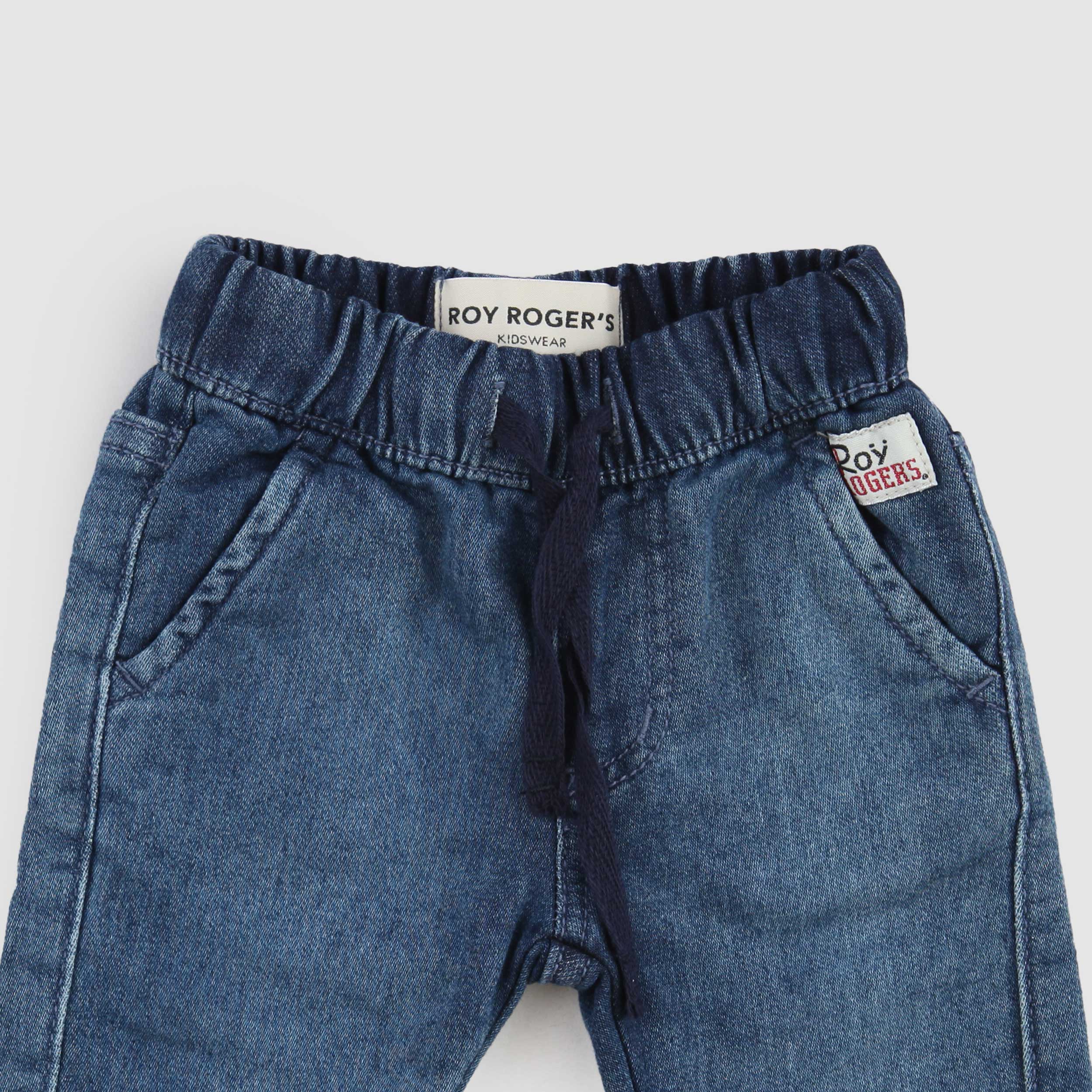 Jeans con Elastico in Vita e Coulisse per Neonato by ROY ROGERS