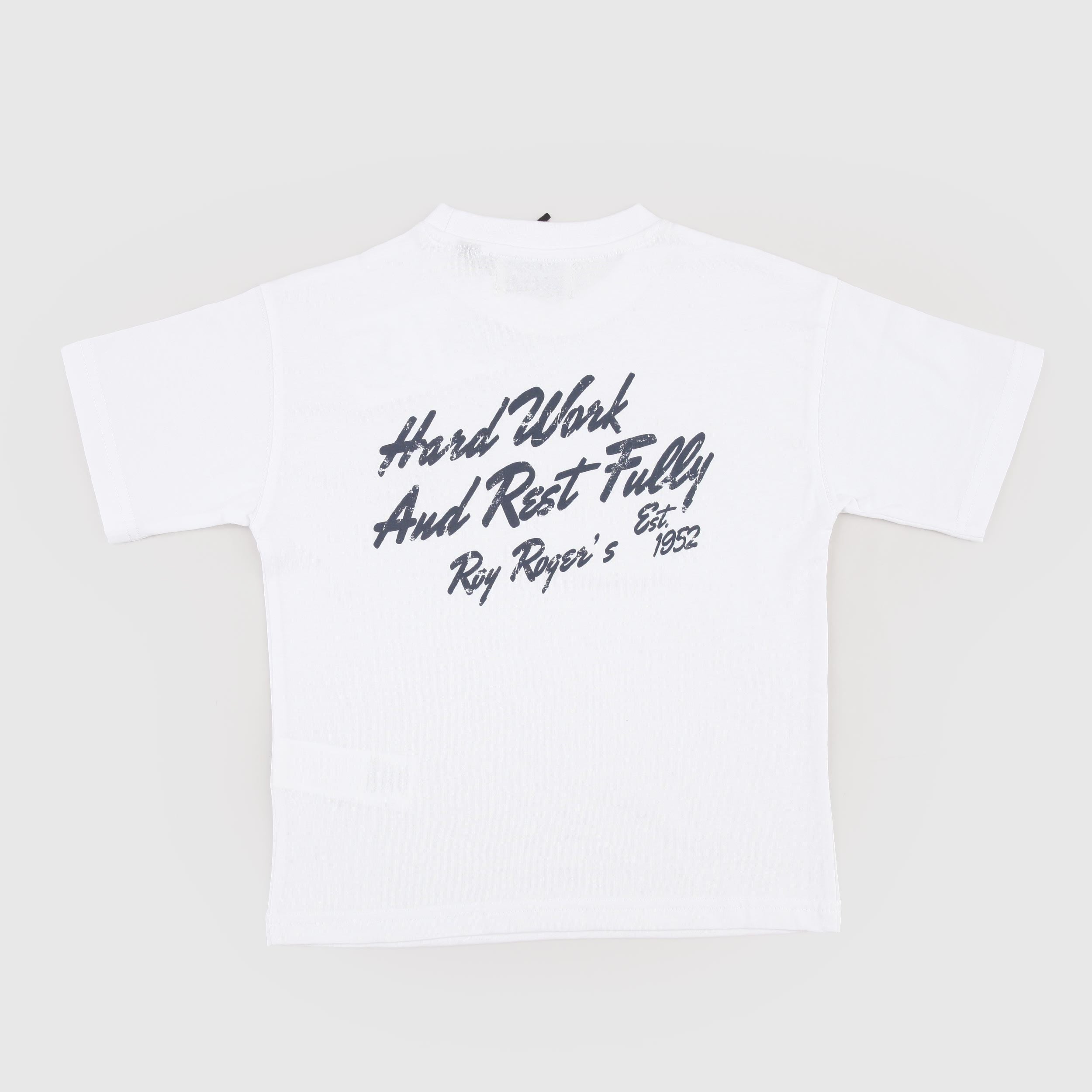 White T-shirt with small ROY ROGERS signature tag