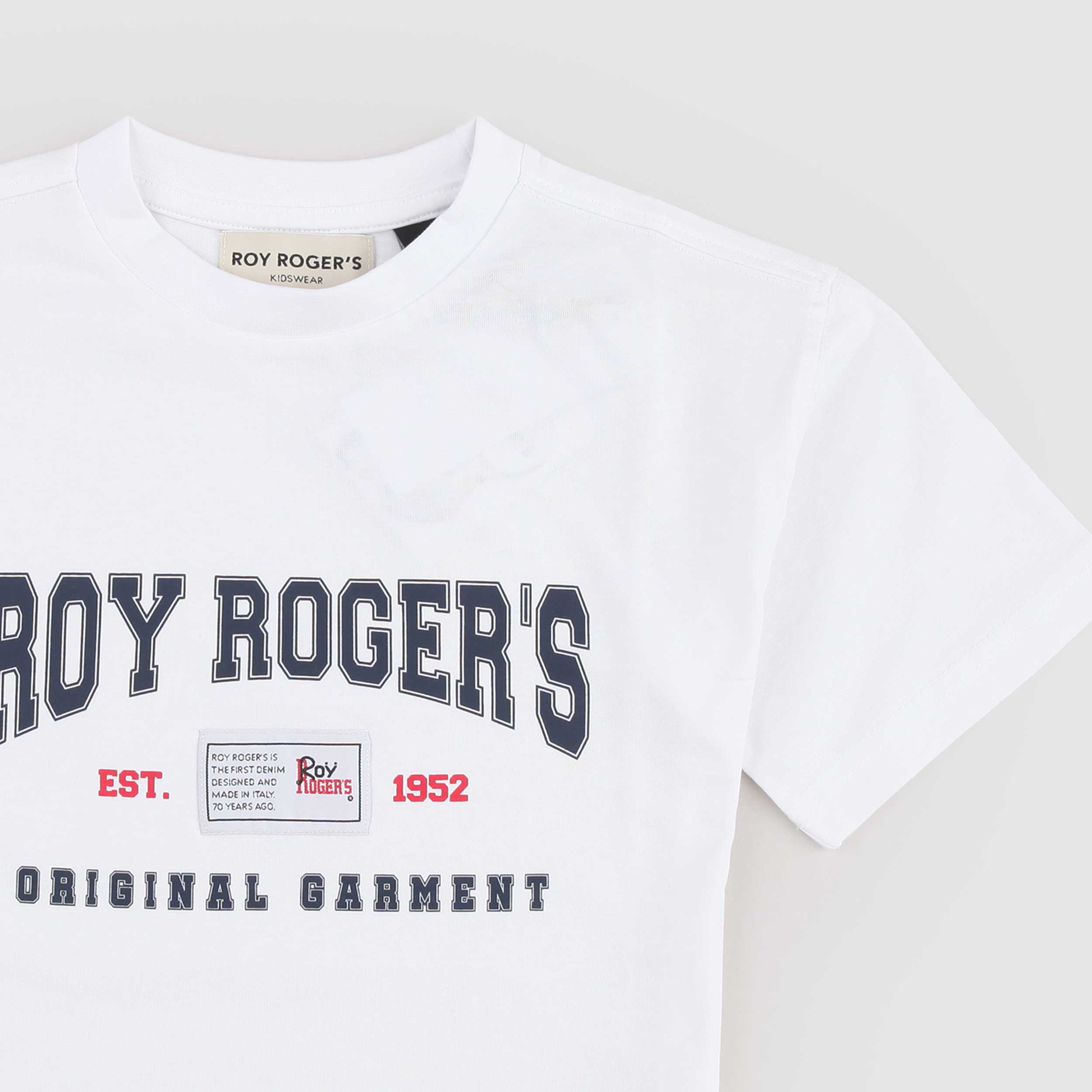 T-shirt Bianca con Scritta Iconica Firmata ROY ROGERS