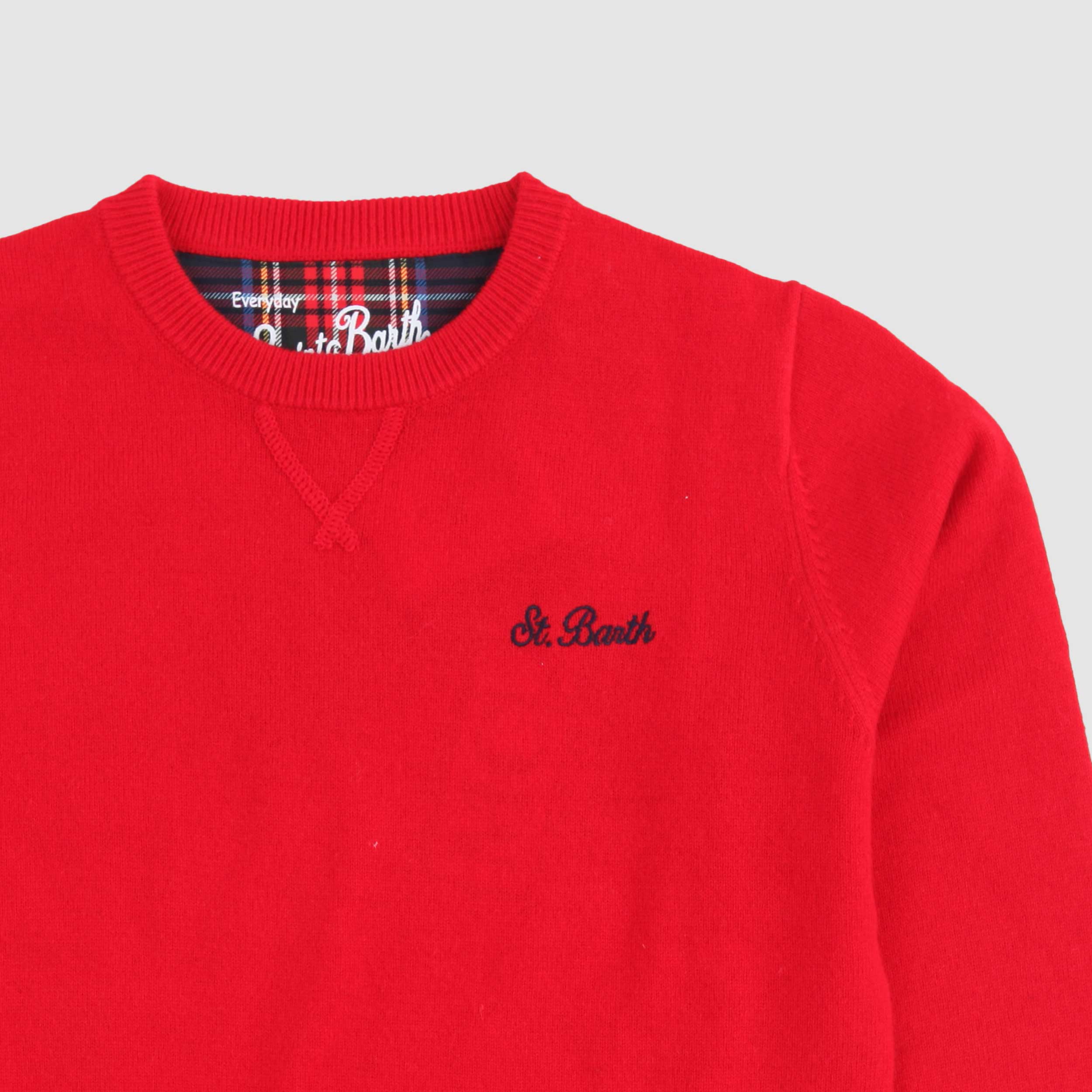 Red Sweater With MC2 SAINT BARTH Logo