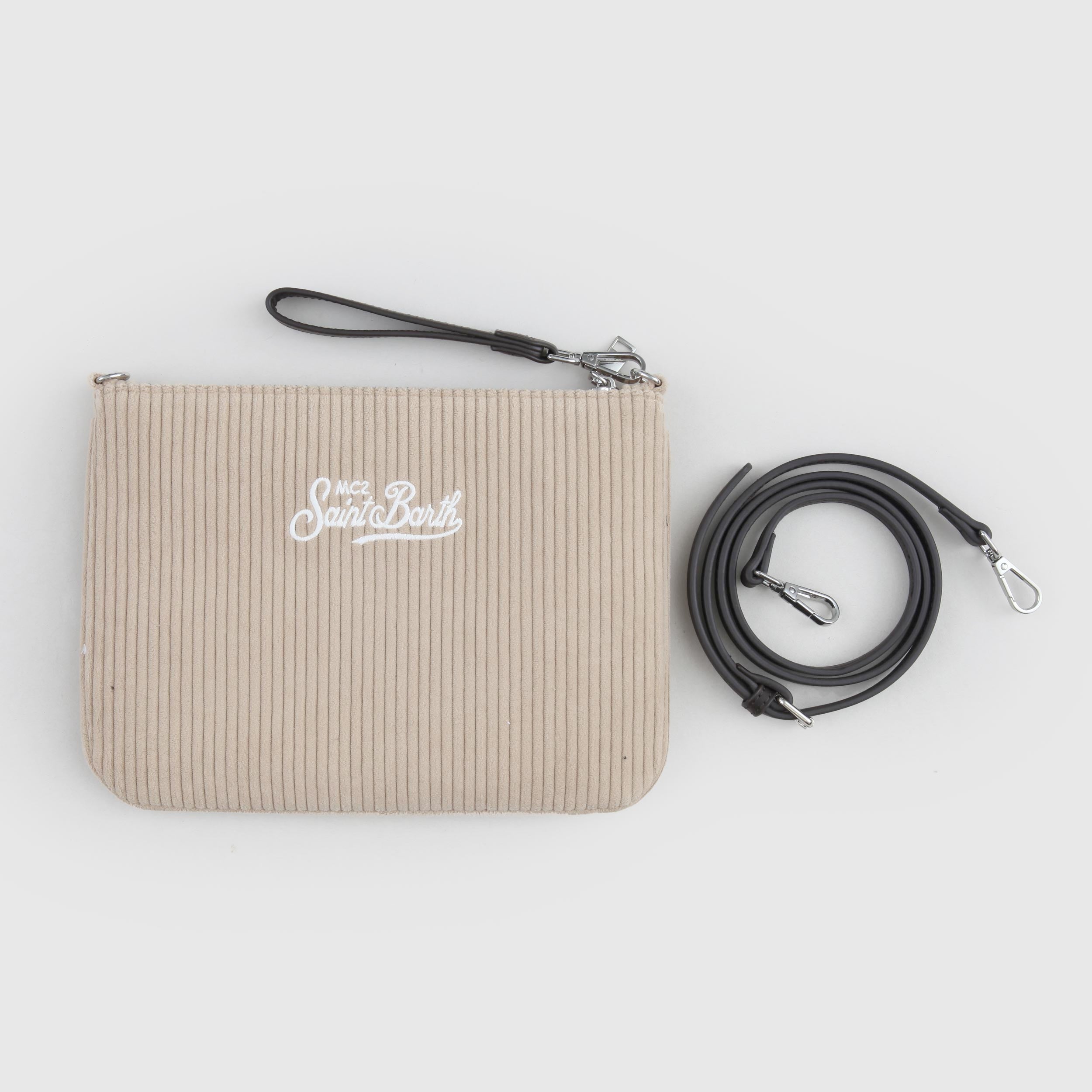 Pochette Parisienne Beige In Velluto Firmata MC2 SAINT BARTH