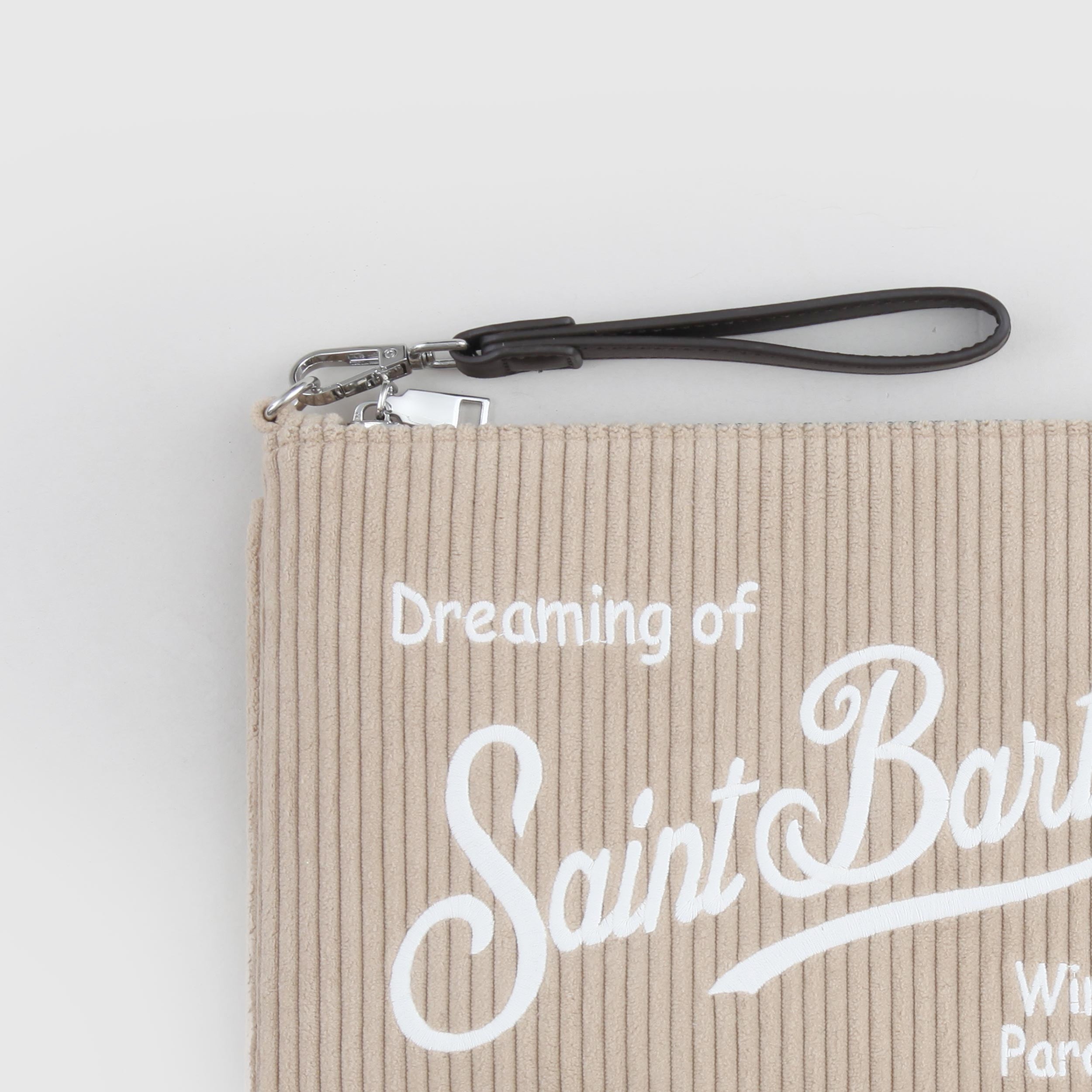 Pochette Parisienne Beige In Velluto Firmata MC2 SAINT BARTH