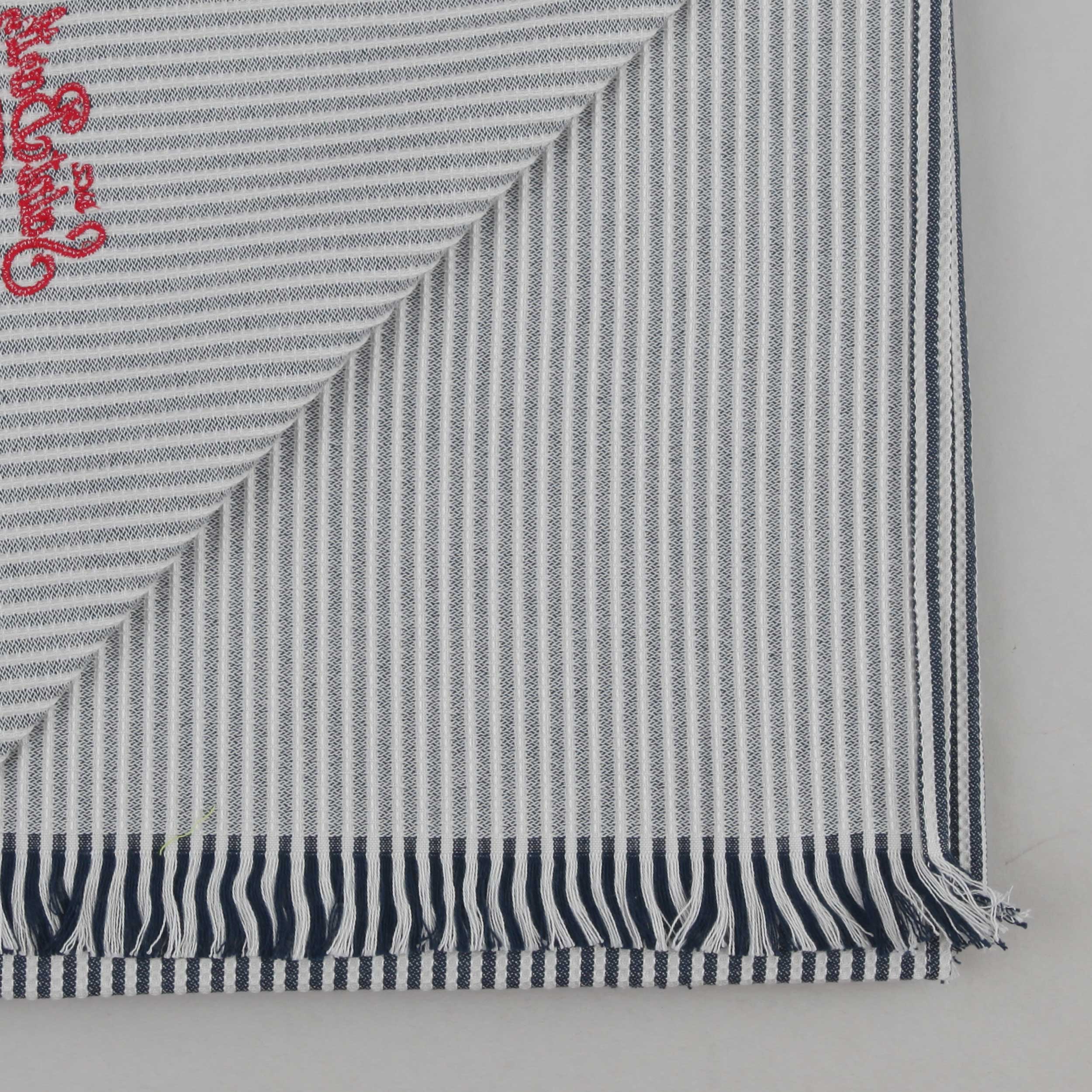 Telo Bagno Bianco e Blu a Righe Firmato MC2 SAINT BARTH