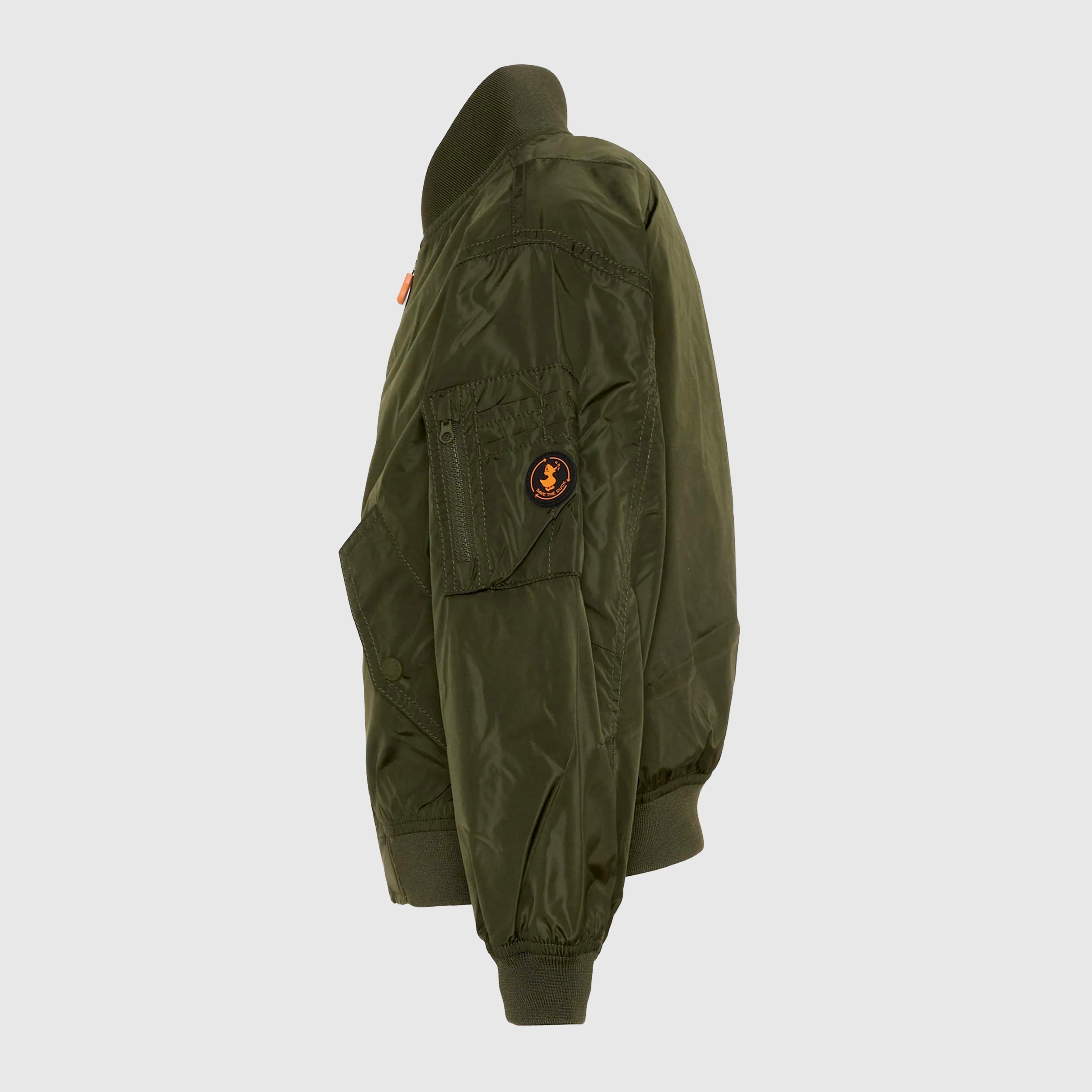 Green Bomber Jacket Bax in Lightweight Fabric by SAVE THE DUCK