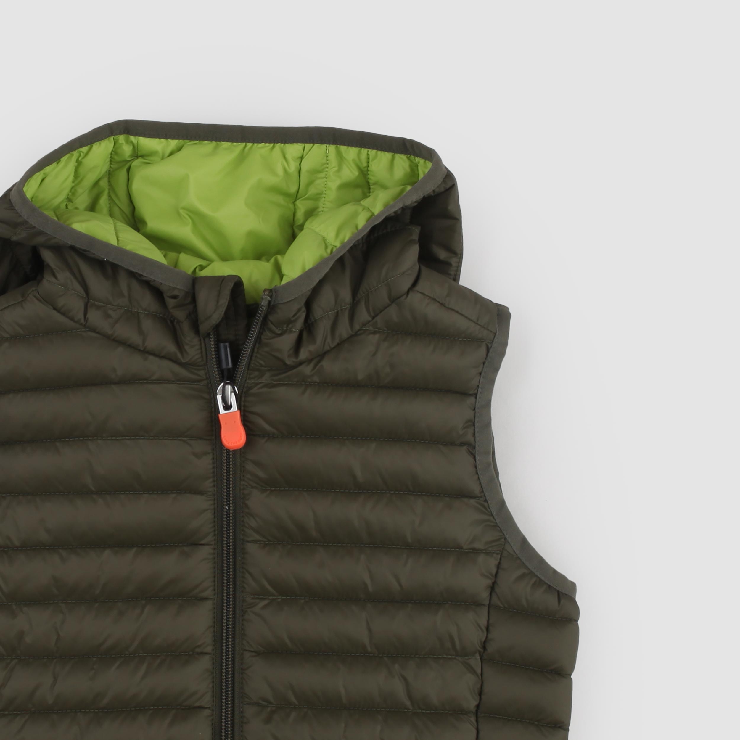 SAVE THE DUCK Cupid Green Gilet with Contrast Lining