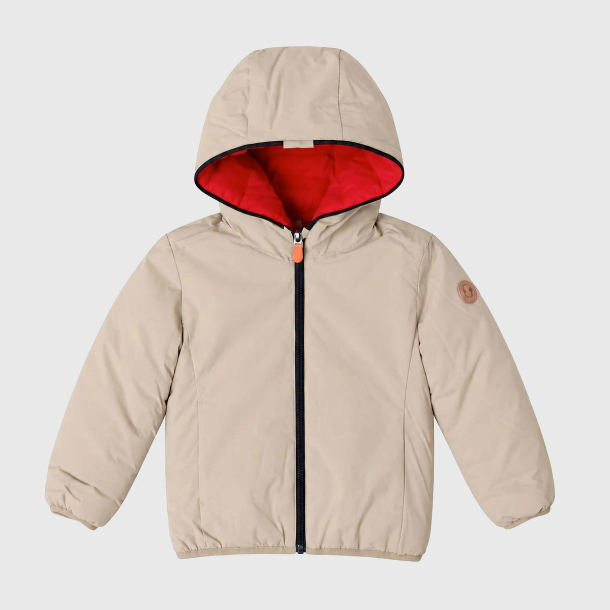 Piumino Reversibile Beige e Rosso Oliver per Ragazzo SAVE THE DUCK
