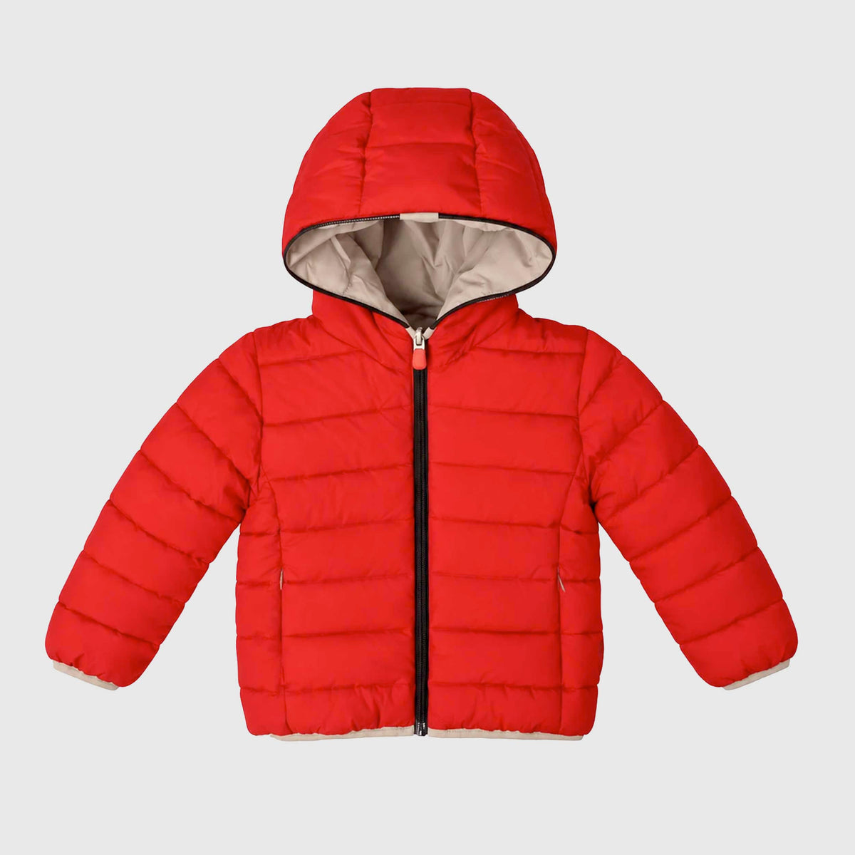 Piumino Reversibile Beige e Rosso Oliver per Ragazzo SAVE THE DUCK