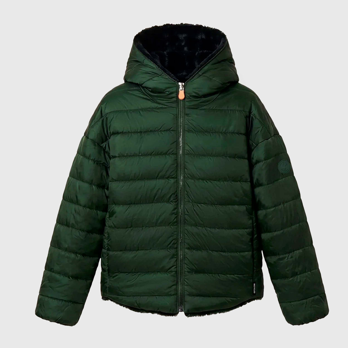 Cappotto Reversibile Verde in Pelliccia Akiko per Ragazza SAVE THE DUCK
