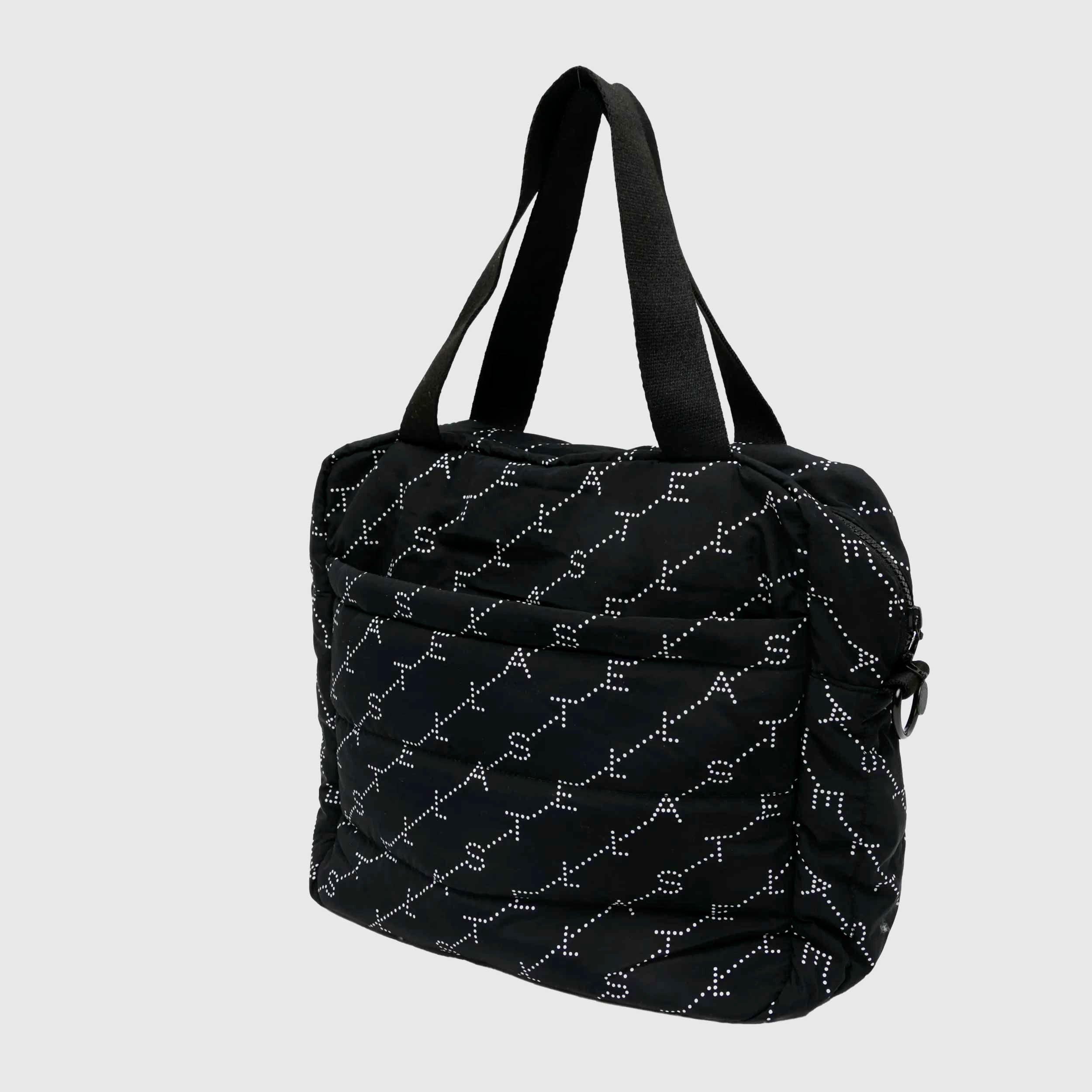 Black Tote Bag with All-Over Logo by STELLA MCCARTNEY