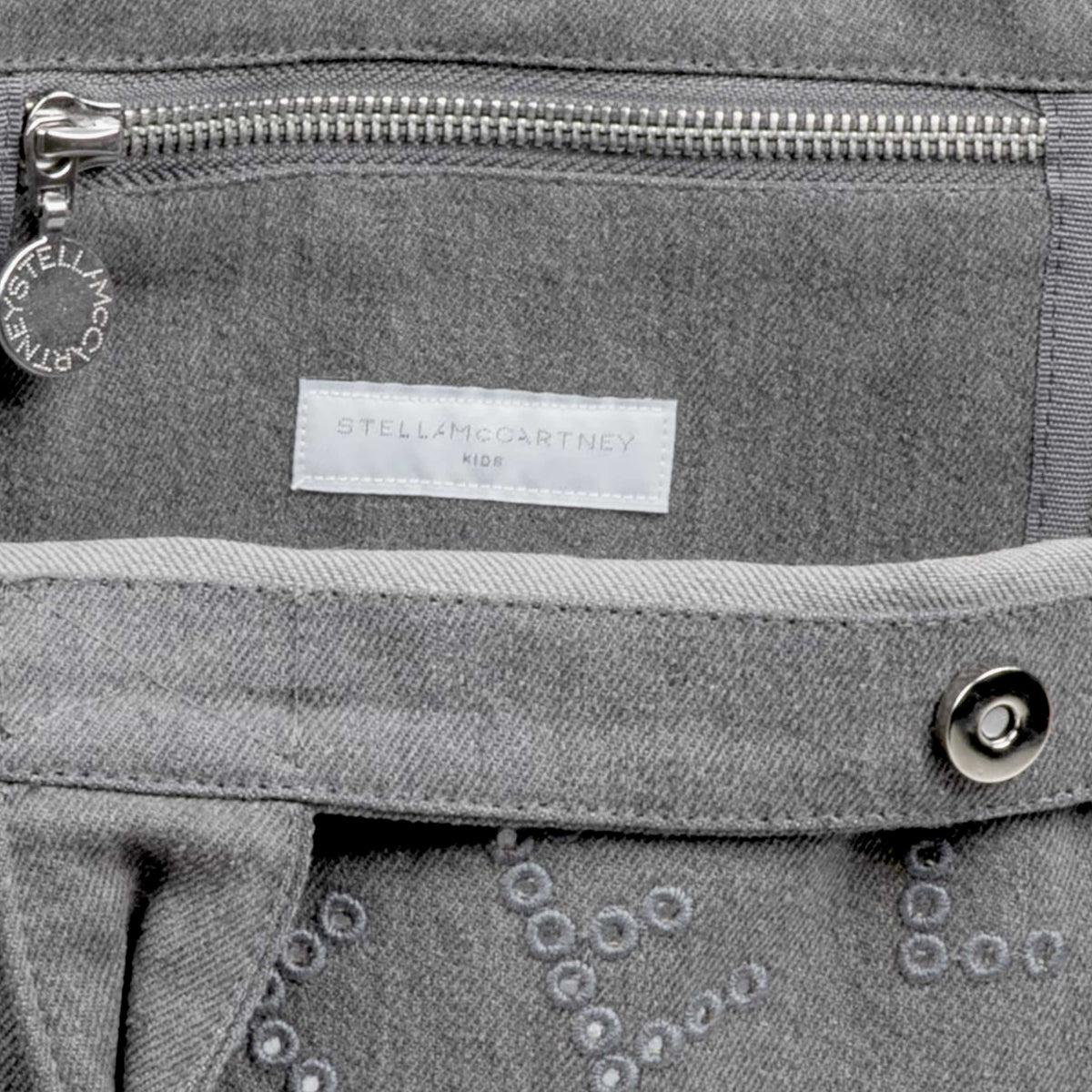 Grey Tote Bag with Openwork Logo by STELLA MCCARTNEY