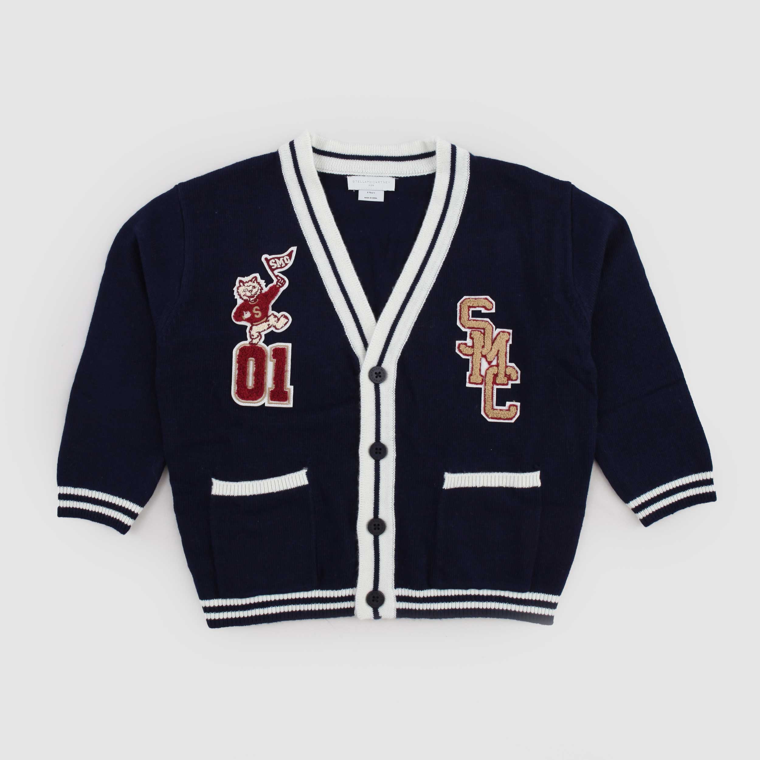 Blue Cardigan with Patches for Baby by STELLA MCCARTNEY