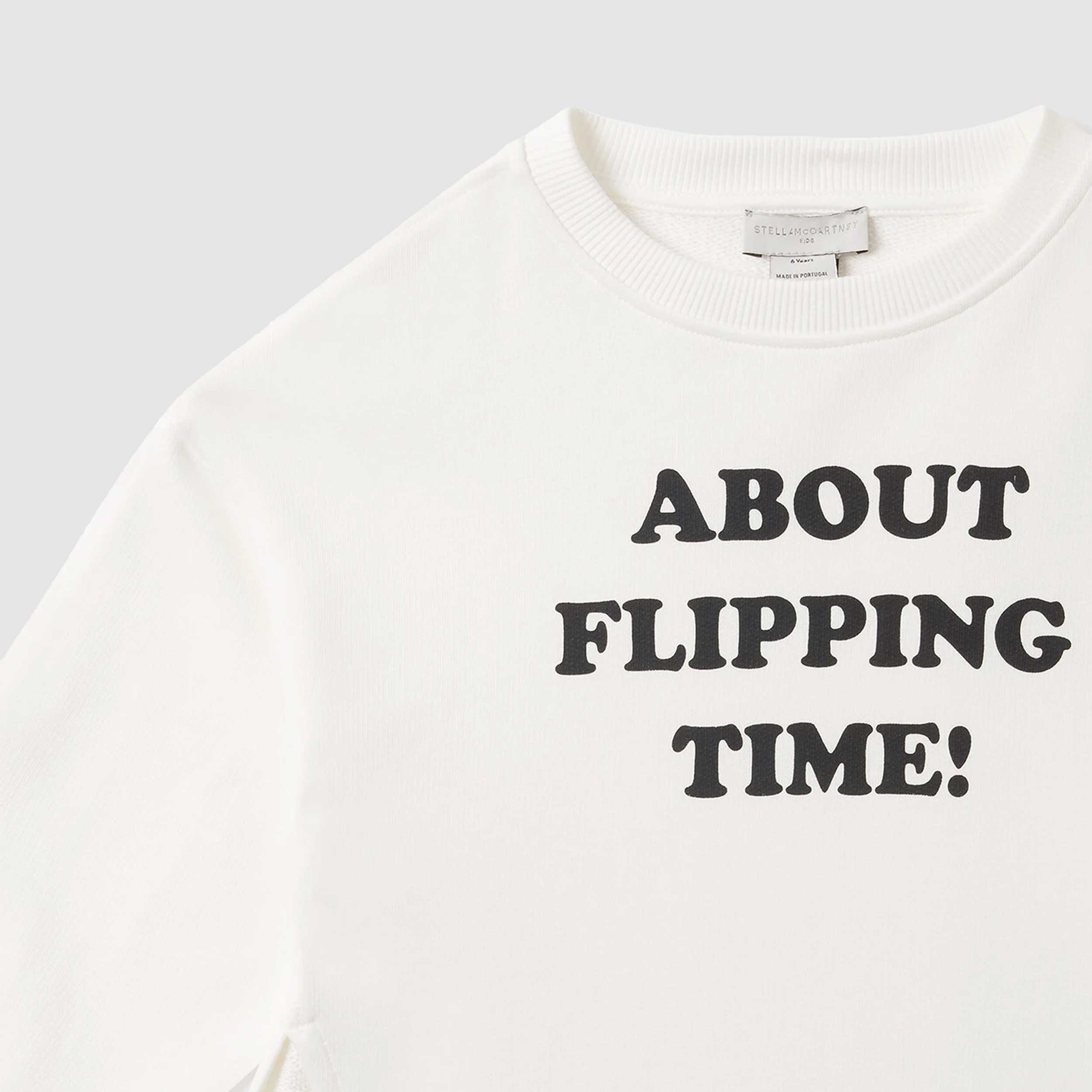 STELLA MCCARTNEY White Sweatshirt with Black Print