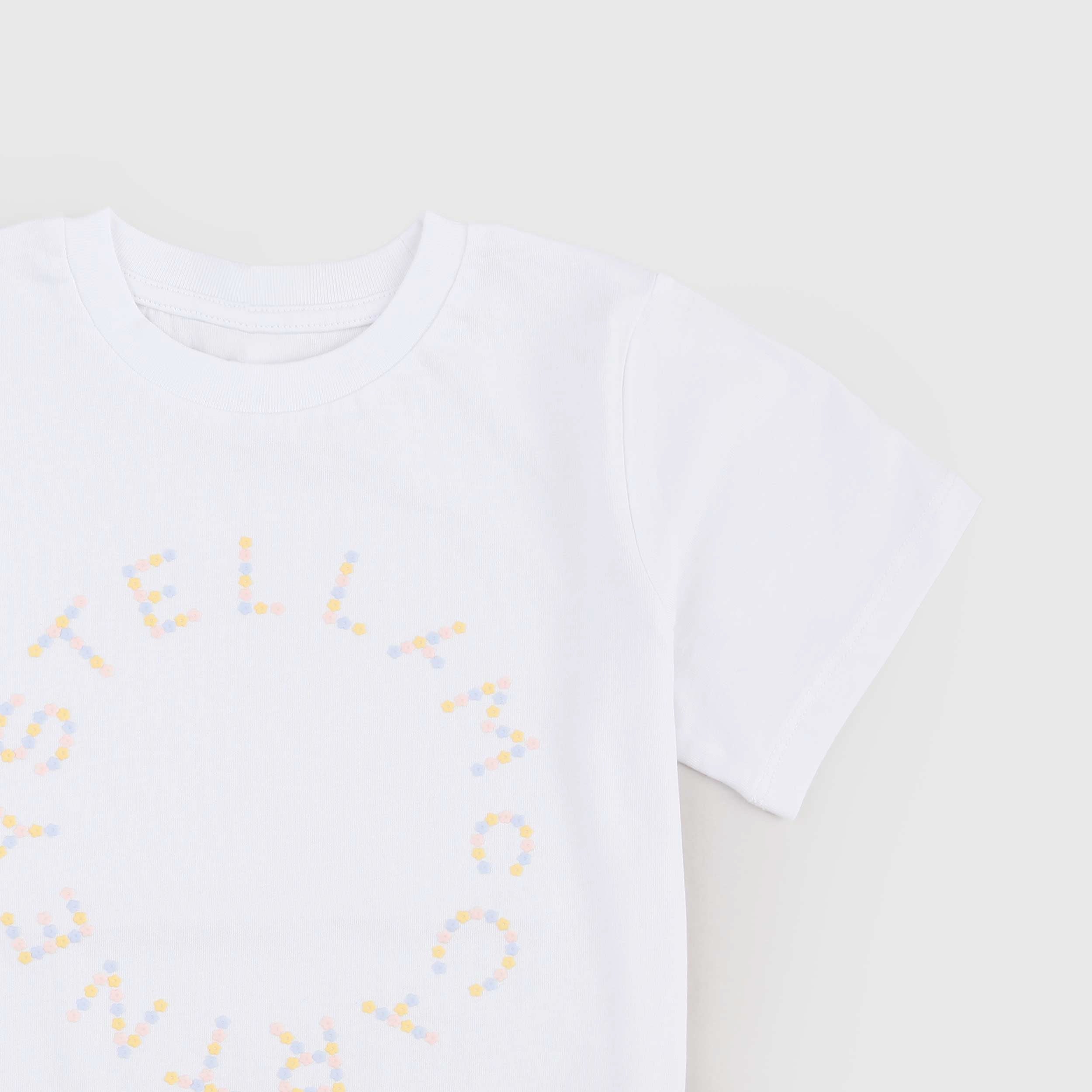 White T-shirt with embossed writing by STELLA MCCARTNEY