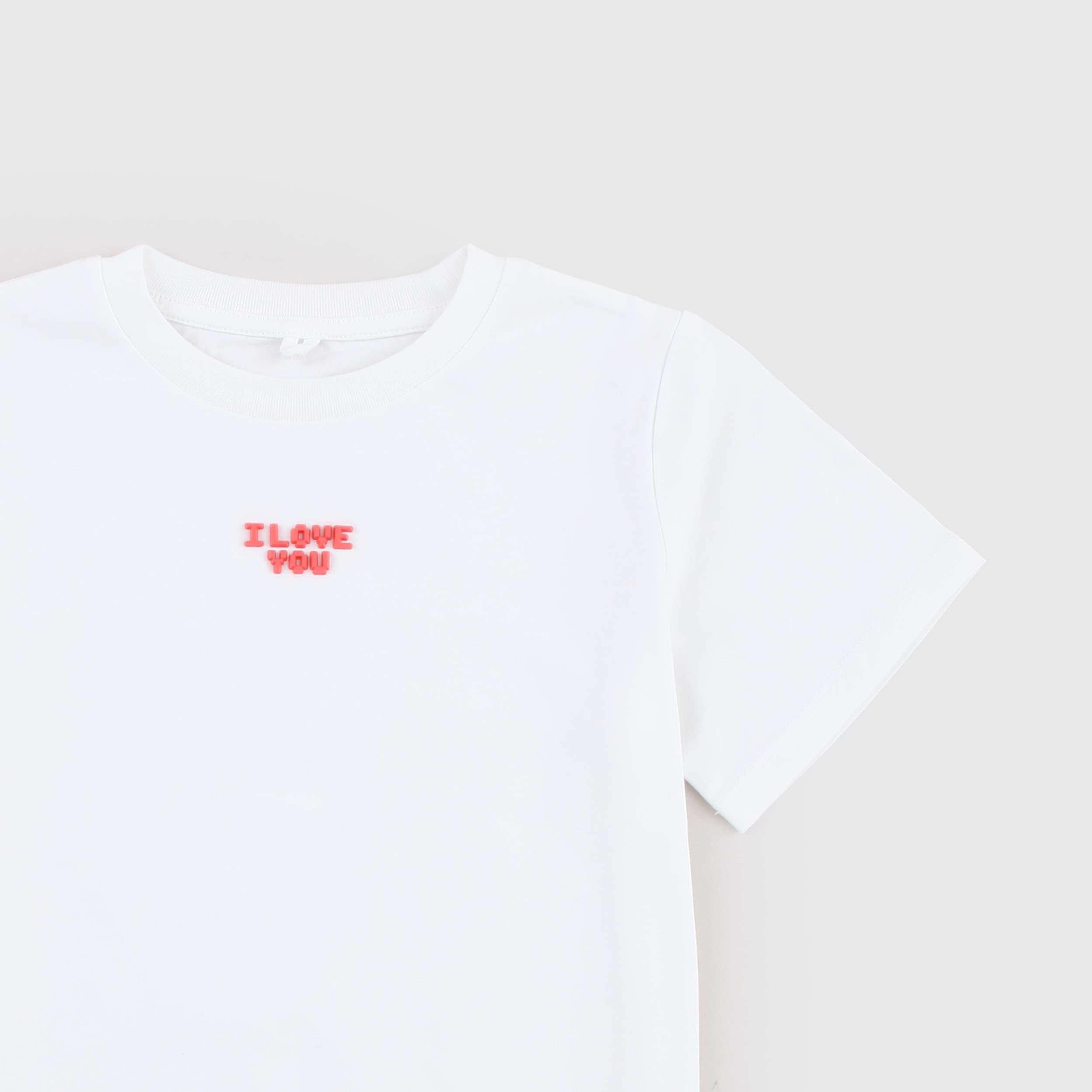 White T-shirt with Rubberized Tag by STELLA MCCARTNEY