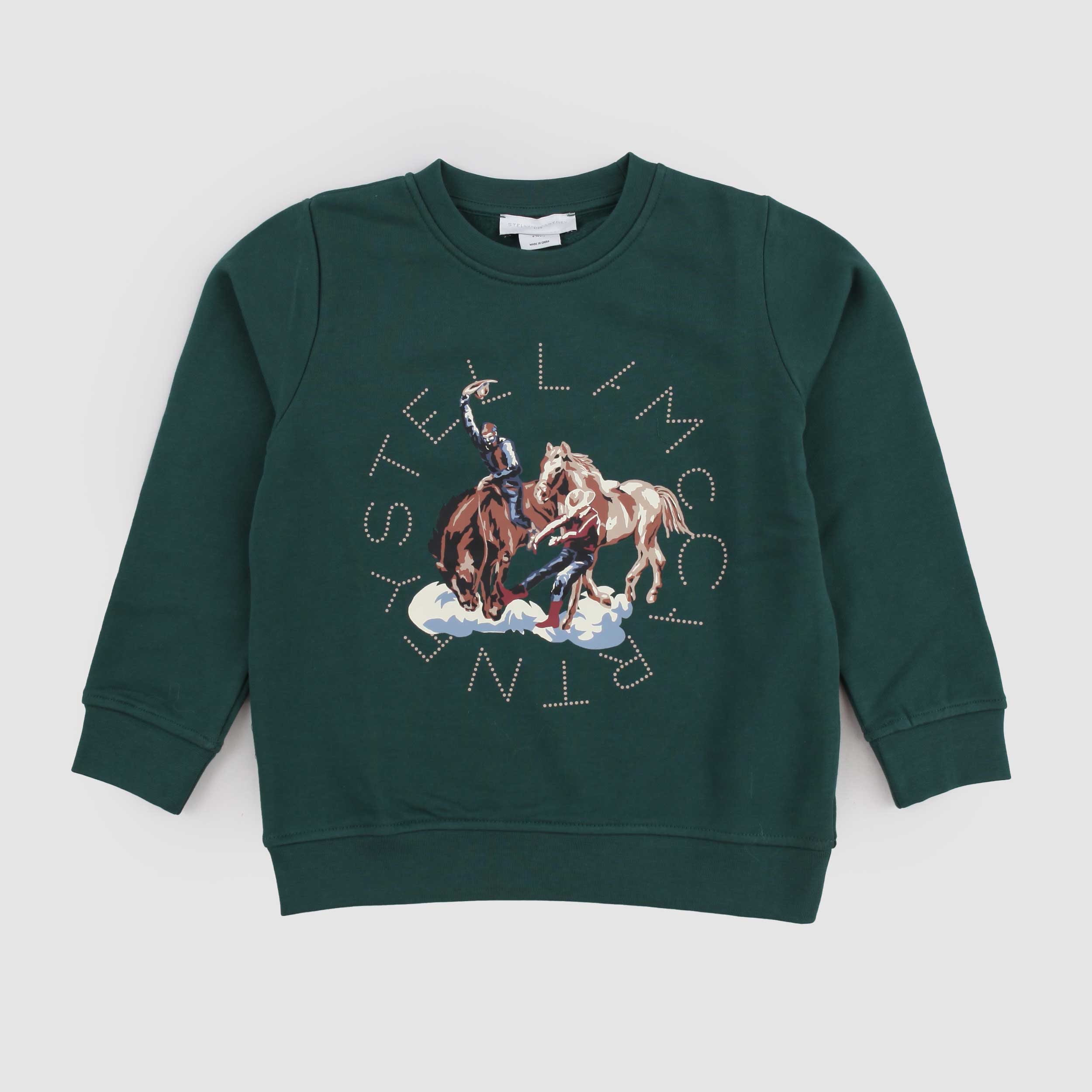mccartney-baby-by-star-circular-print-green sweatshirt