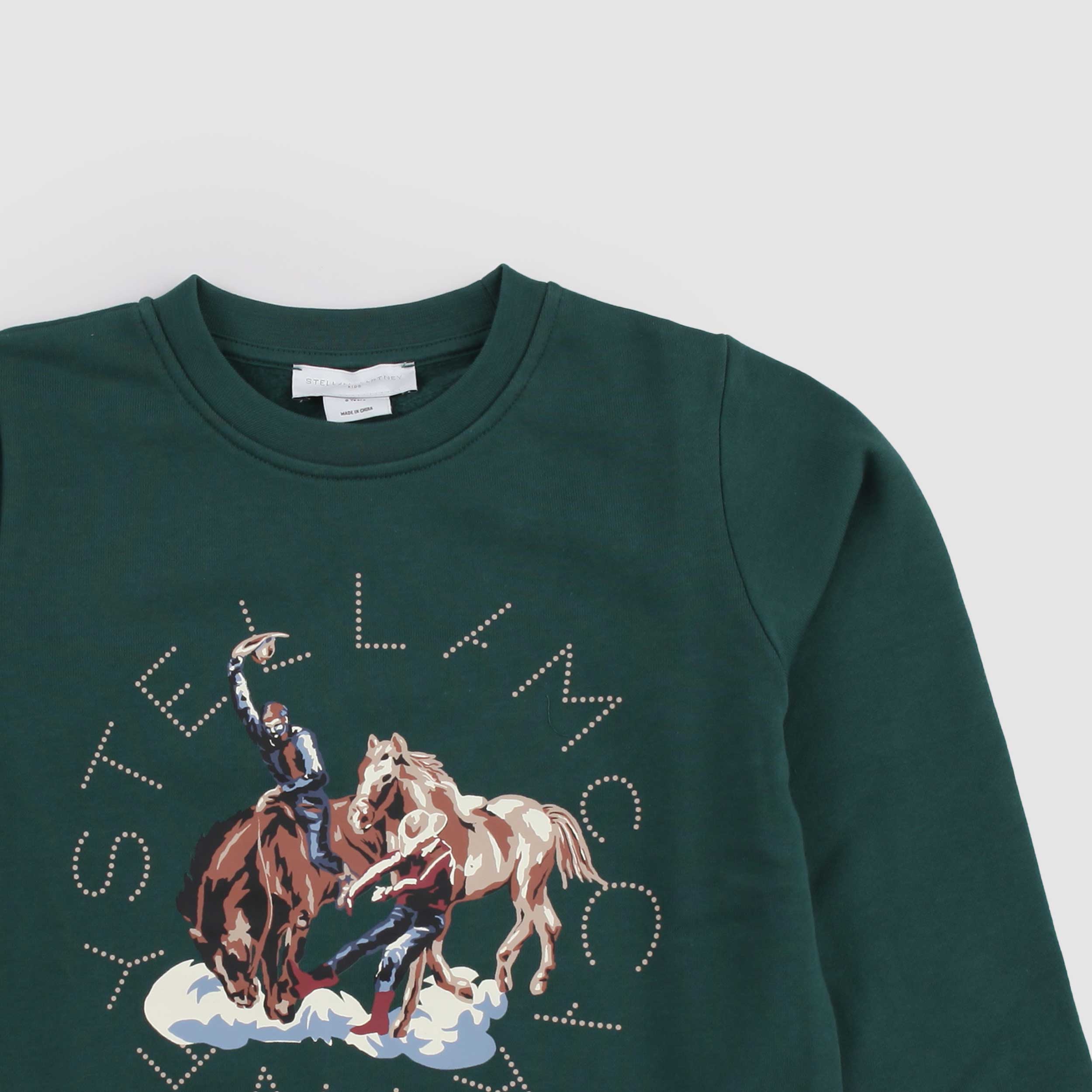 mccartney-baby-by-star-circular-print-green sweatshirt