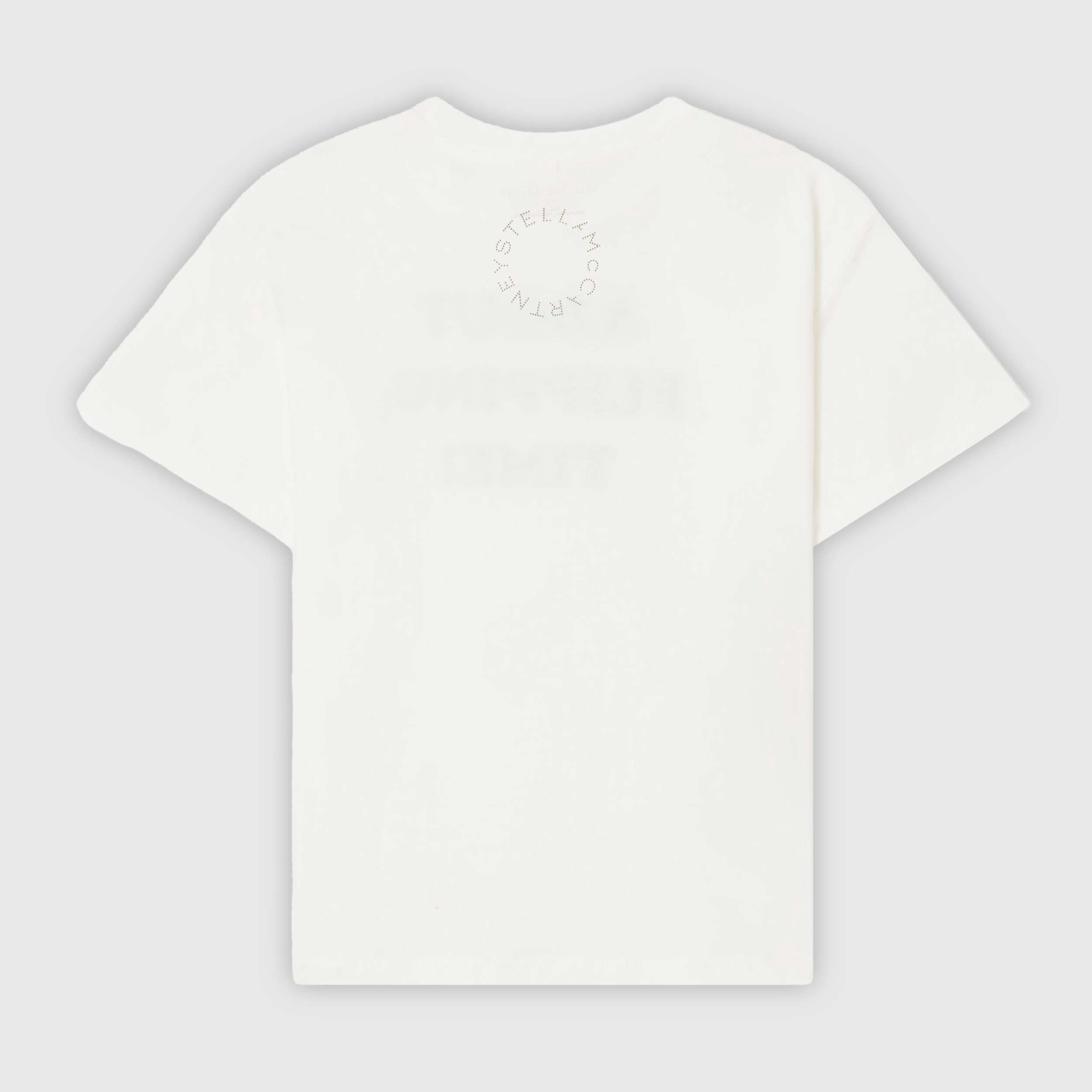 T-shirt Bianca con Stampa Nera Firmata STELLA MCCARTNEY
