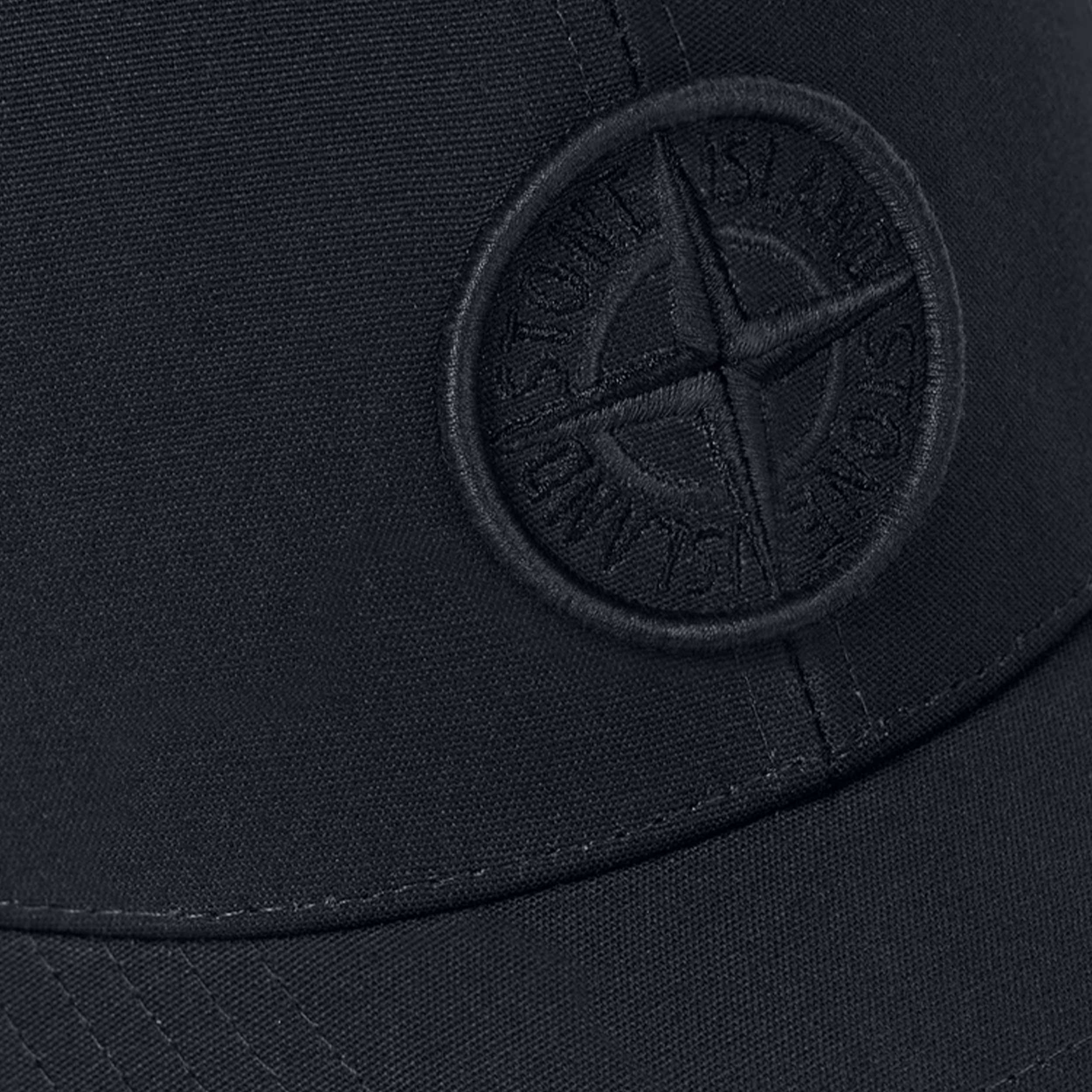 Cappello Nero con Inserti e Logo Firmato STONE ISLAND