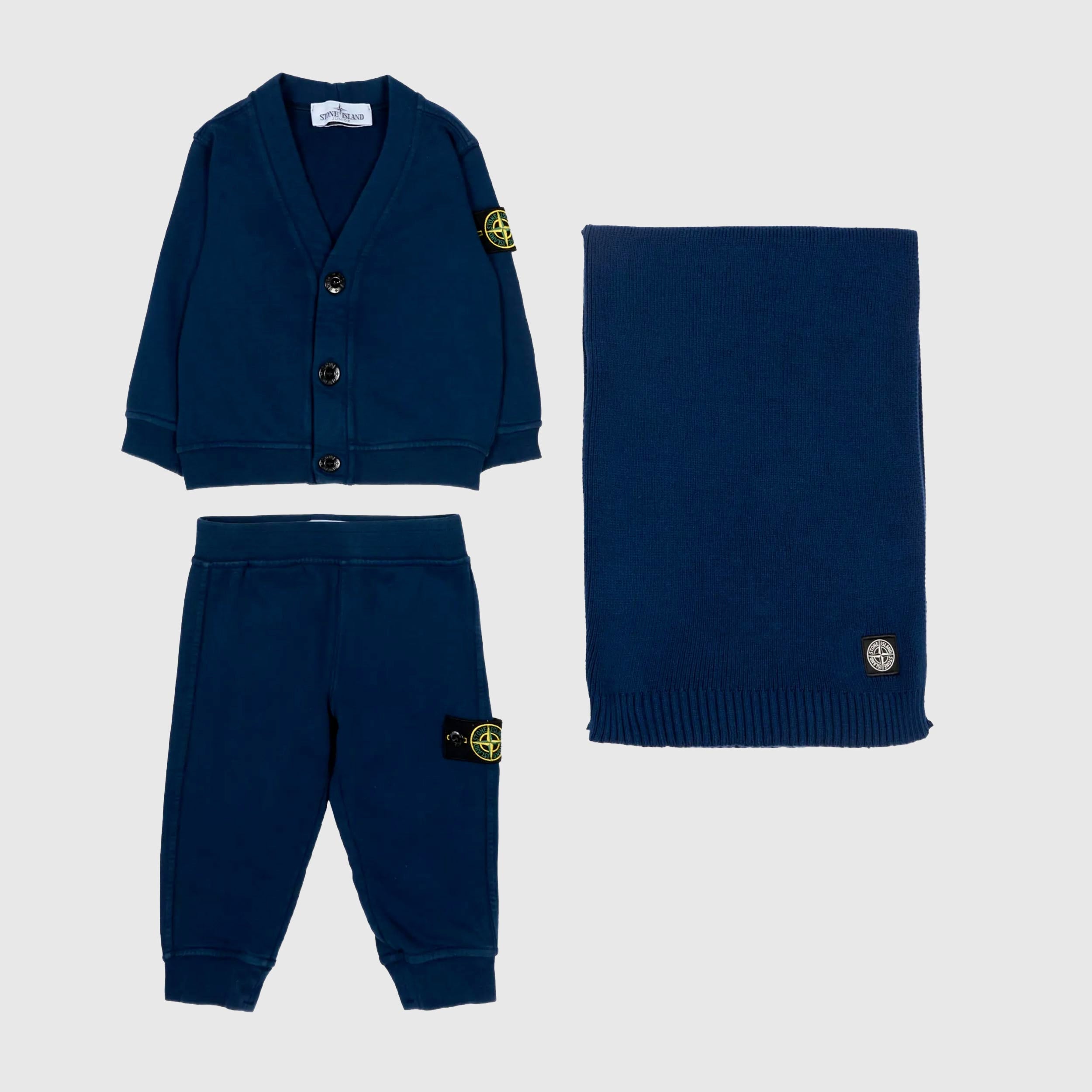 Dark Blue Three-Piece Suit Signed STONE ISLAND
