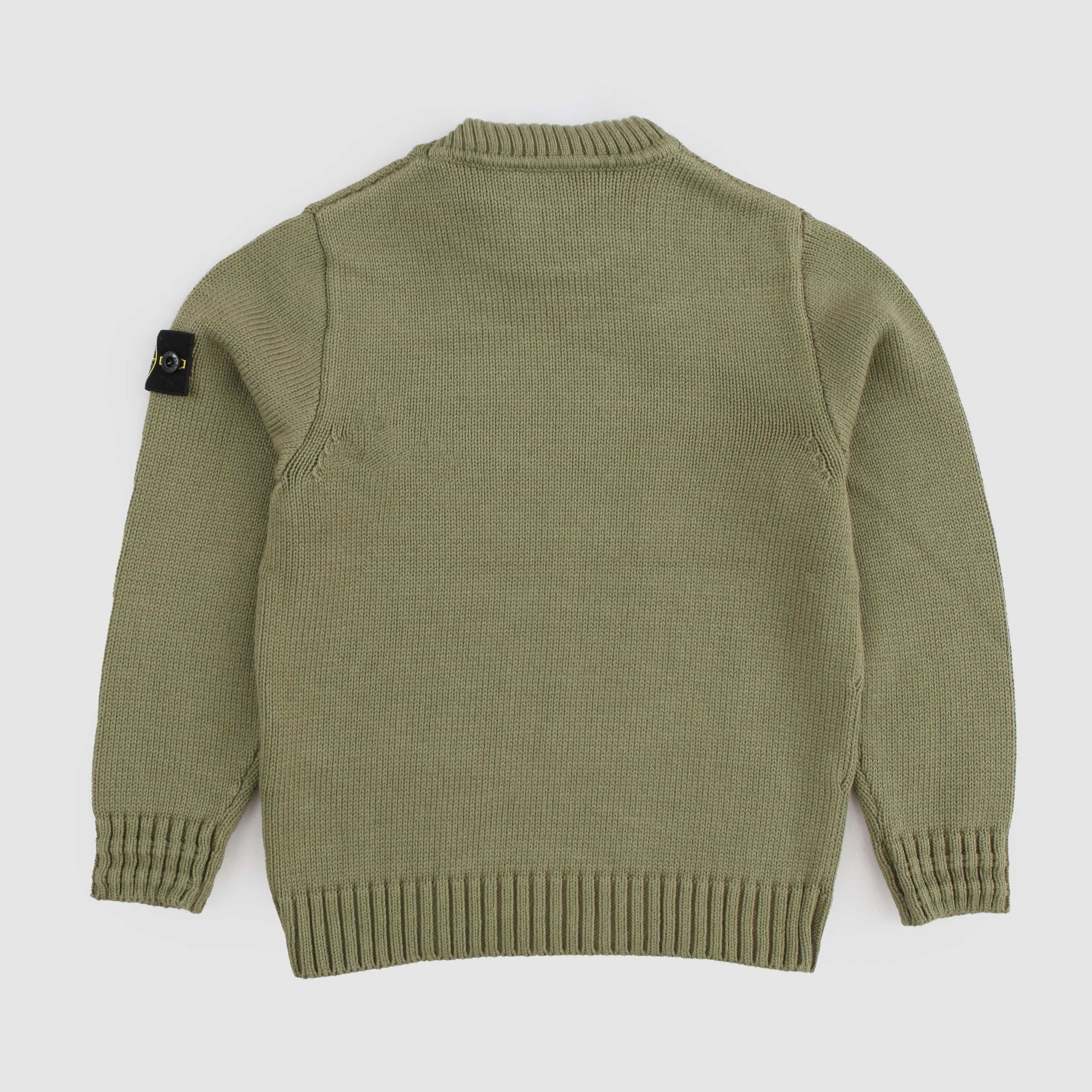 Green Turtleneck with Iconic Tag for Boy By STONE ISLAND