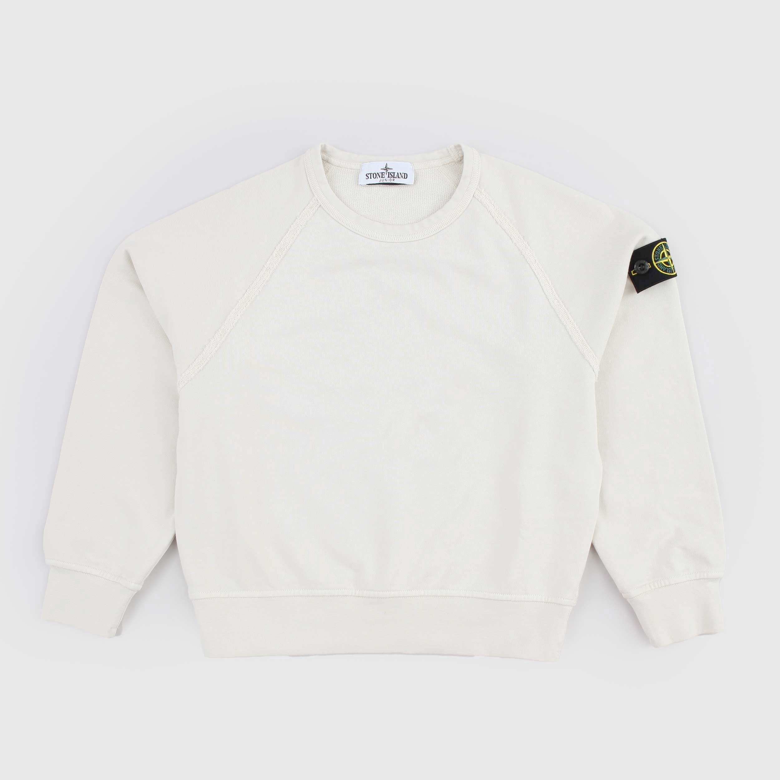 Felpa Beige con Iconica Targhetta Firmata STONE ISLAND