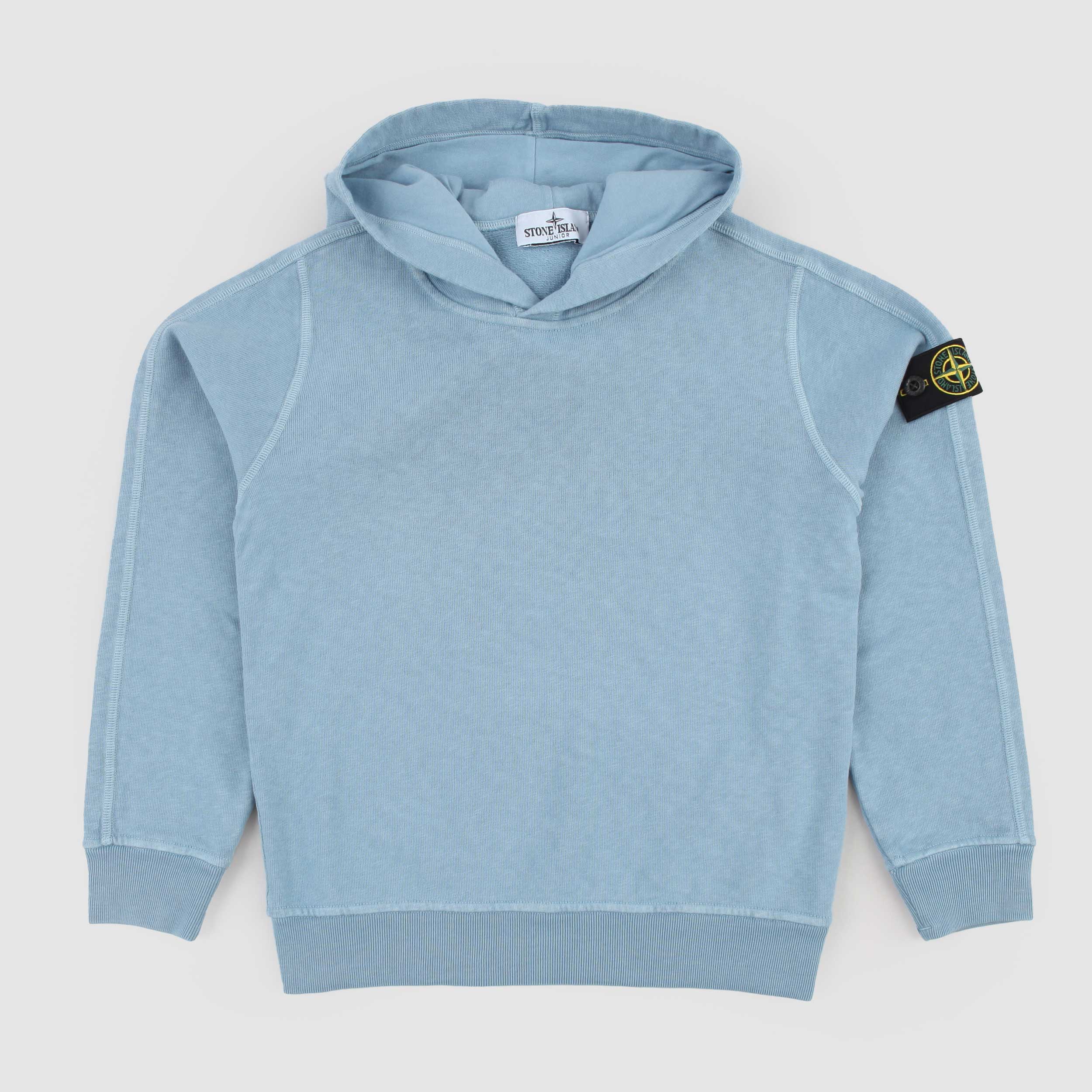 Felpa Celeste con Targhetta Firmata STONE ISLAND
