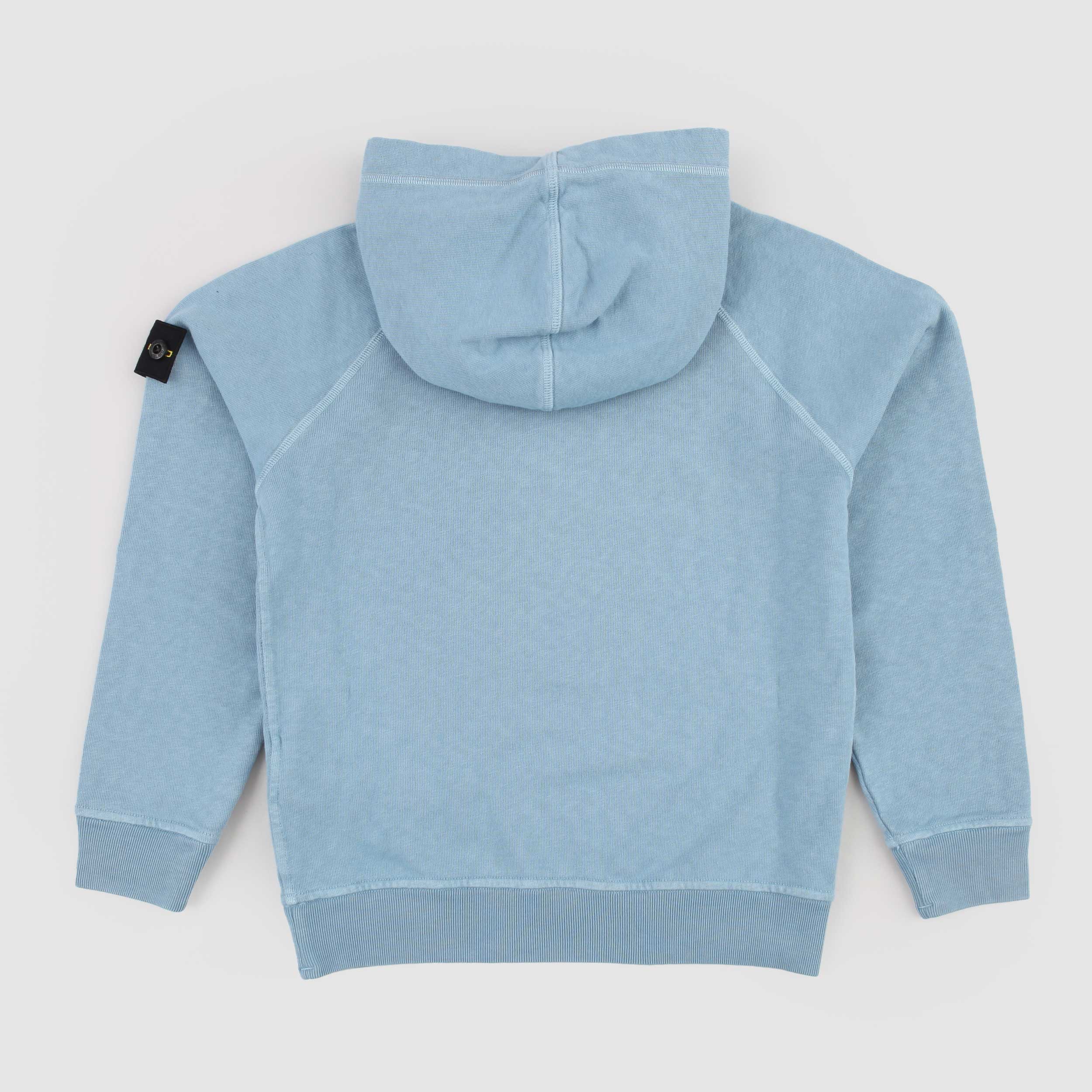 Felpa Celeste con Targhetta Firmata STONE ISLAND