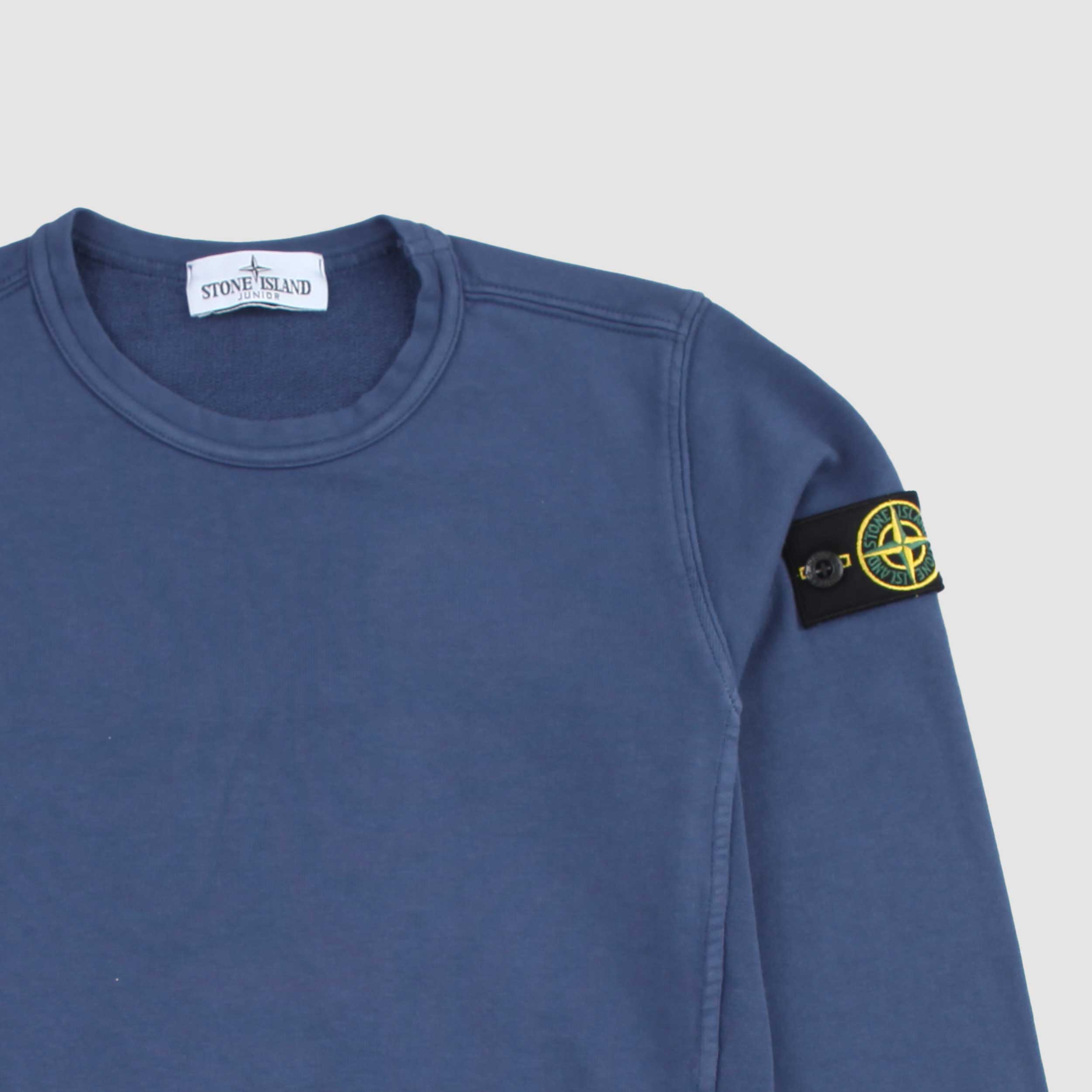 Felpa Girocollo Azzurra Firmata STONE ISLAND