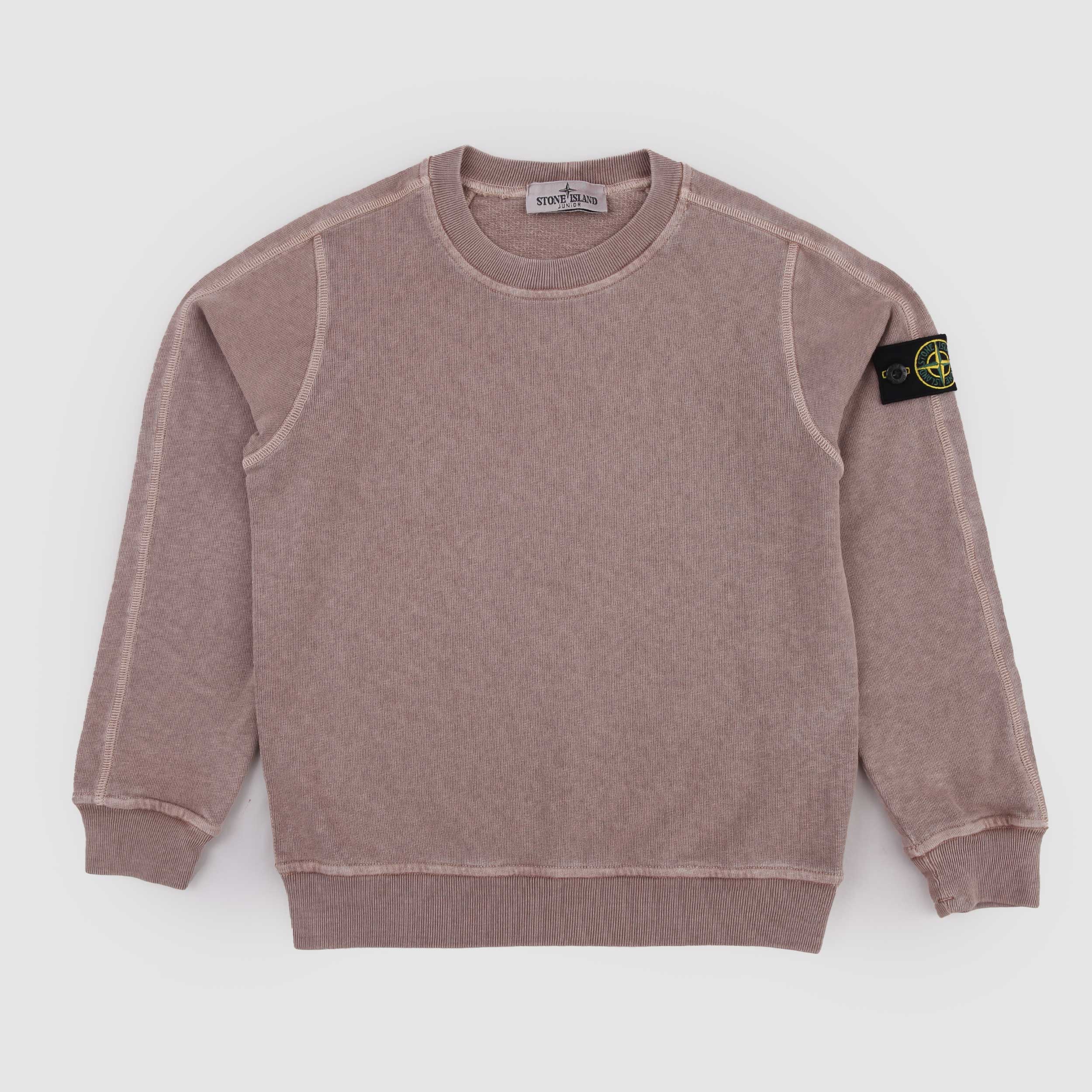 Hazelnut-colored sweater with STONE ISLAND tag