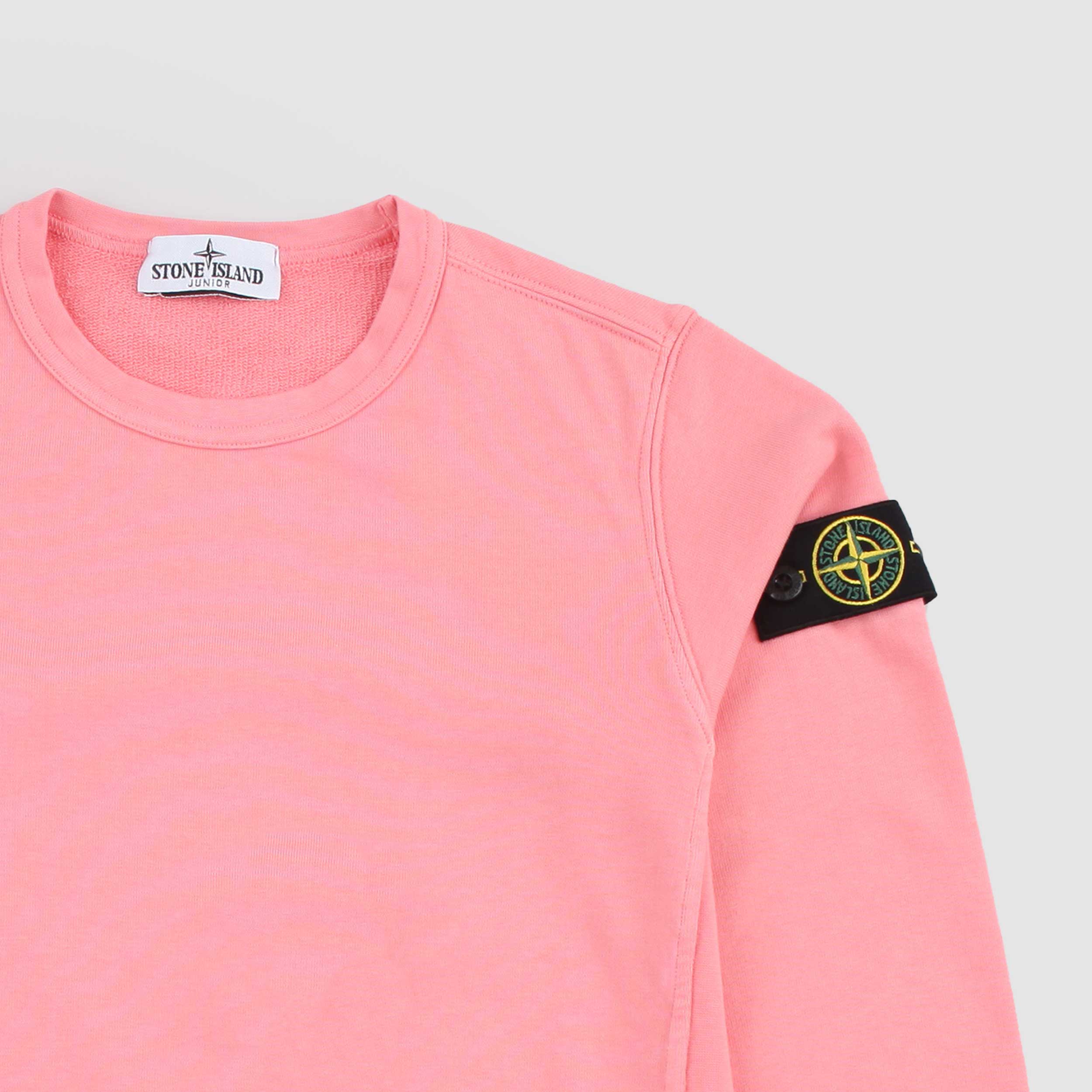 Felpa Girocollo Rosa Salmone Firmata STONE ISLAND