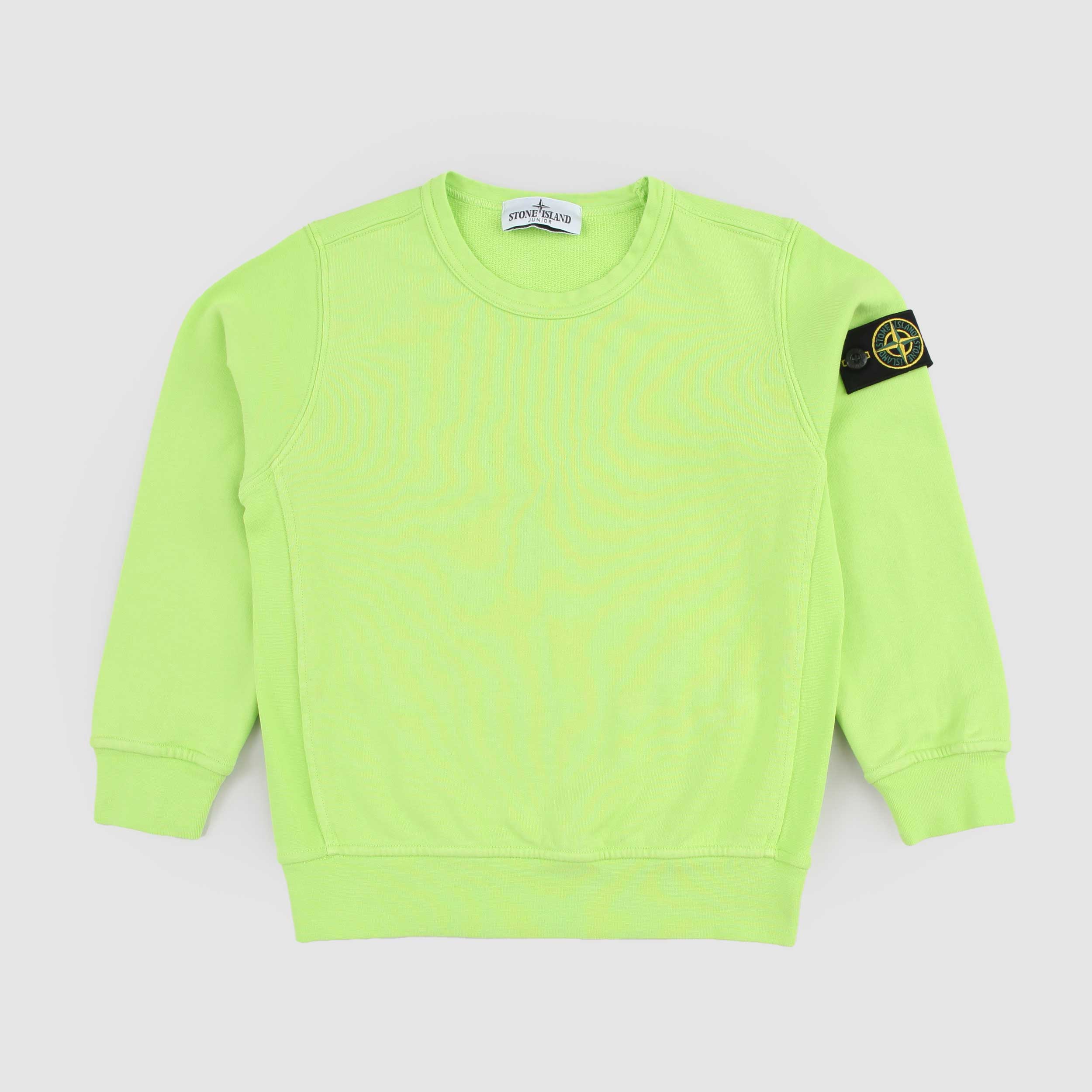 Felpa Girocollo Verde Fluo Firmata STONE ISLAND