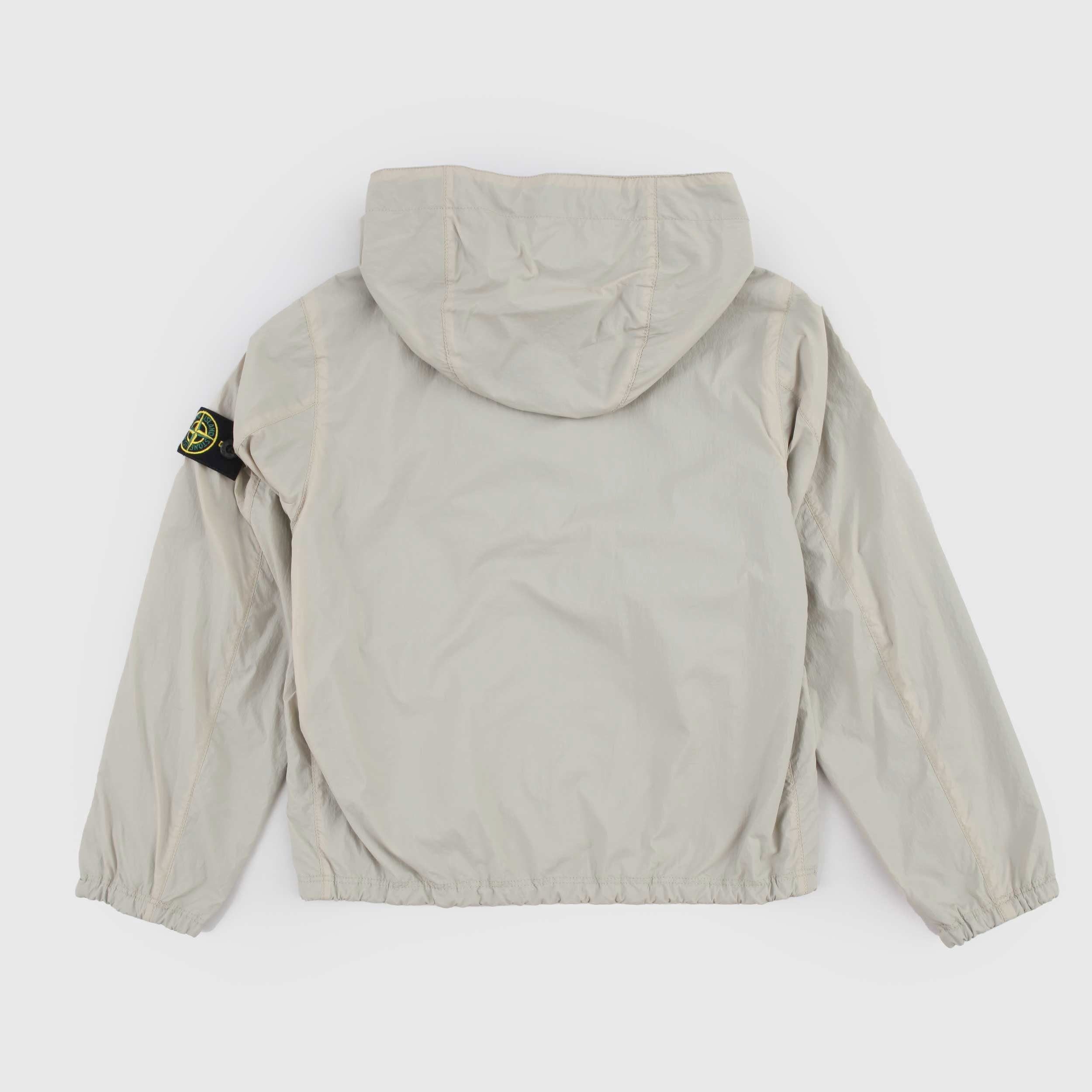 Giubbino Beige con Targhetta Iconica Firmato STONE ISLAND