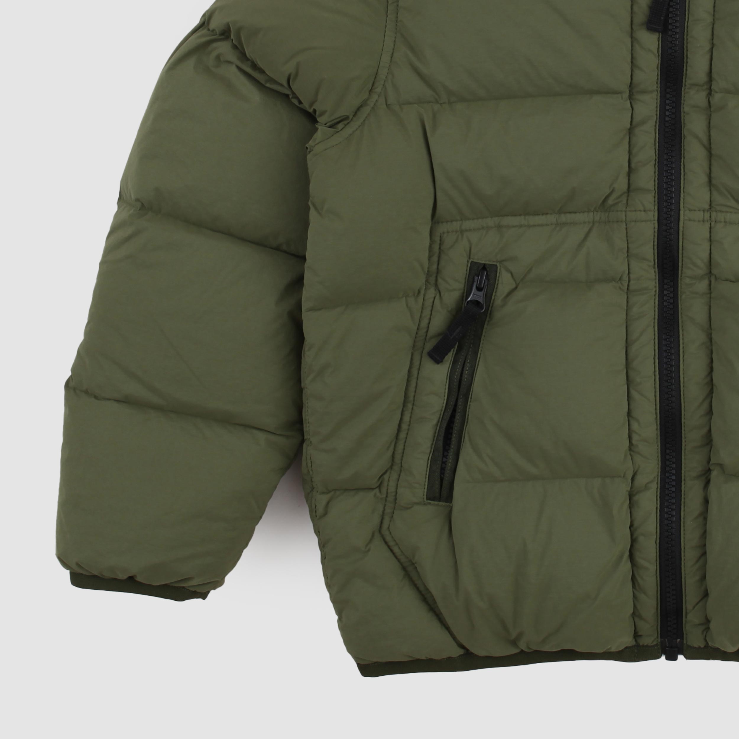 Green Hoodie Jacket with Embossed Tag By STONE ISLAND