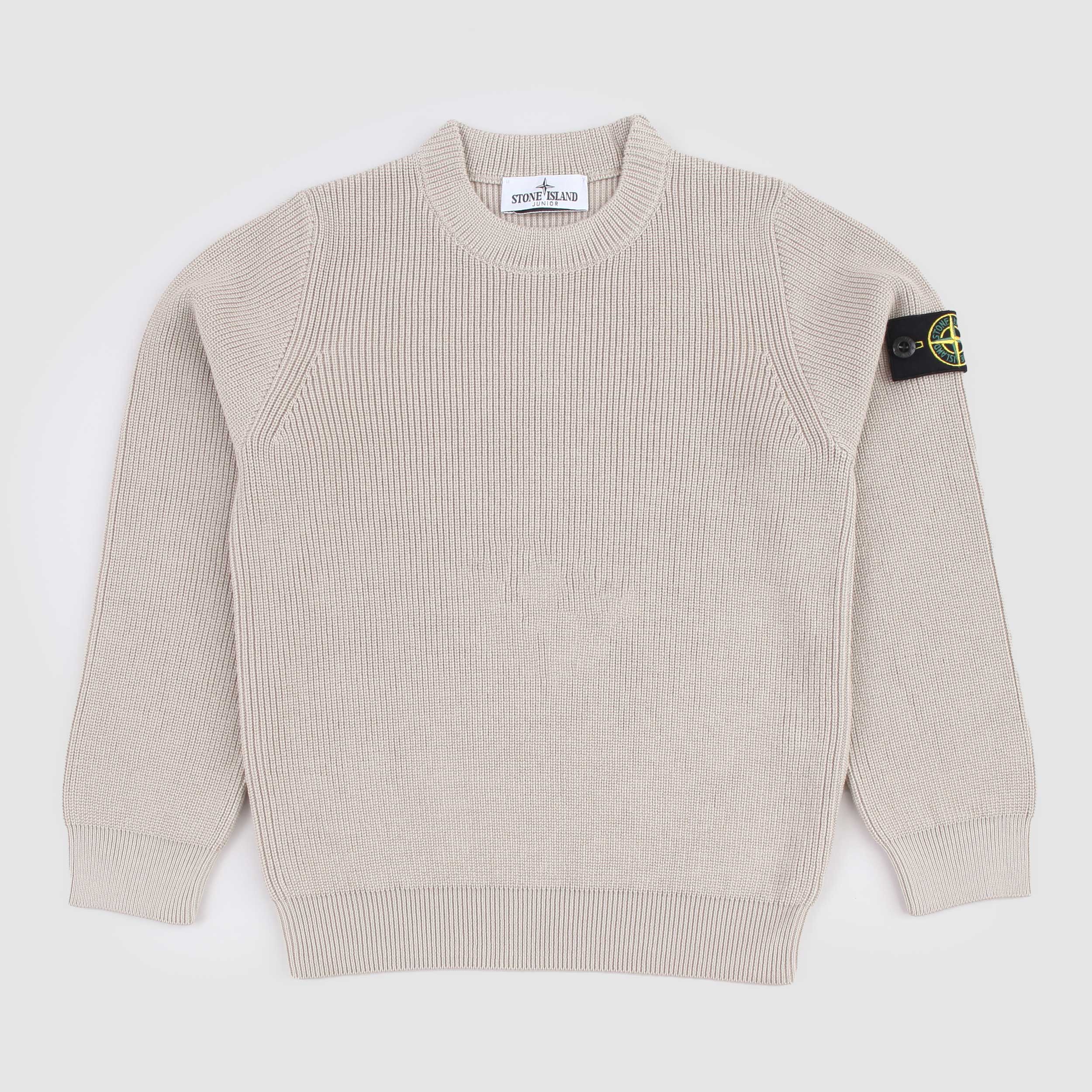 Maglioncino Beige con Targhetta Iconica firmato STONE ISLAND