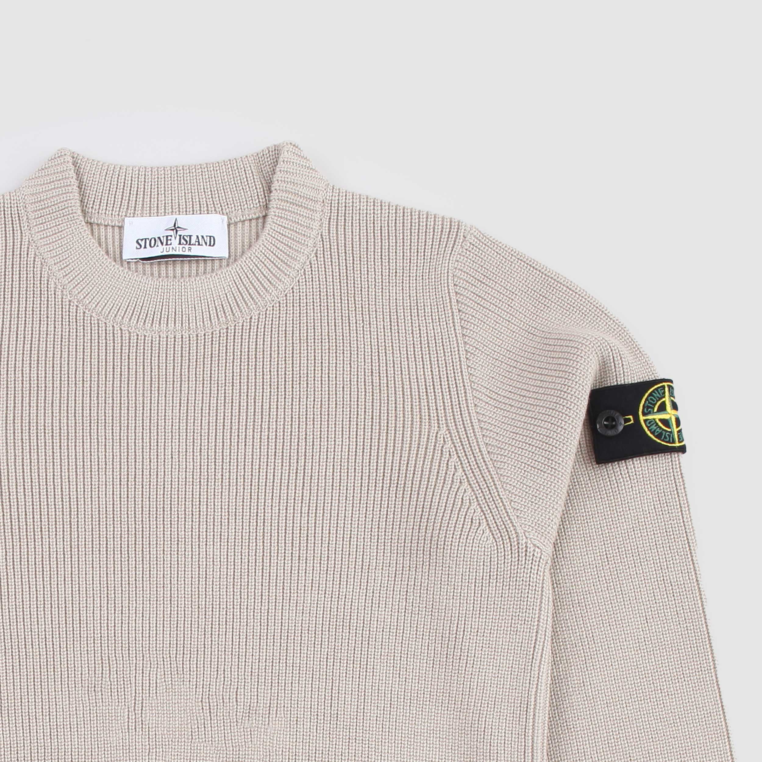 Beige Sweater with Iconic Tag Signed STONE ISLAND