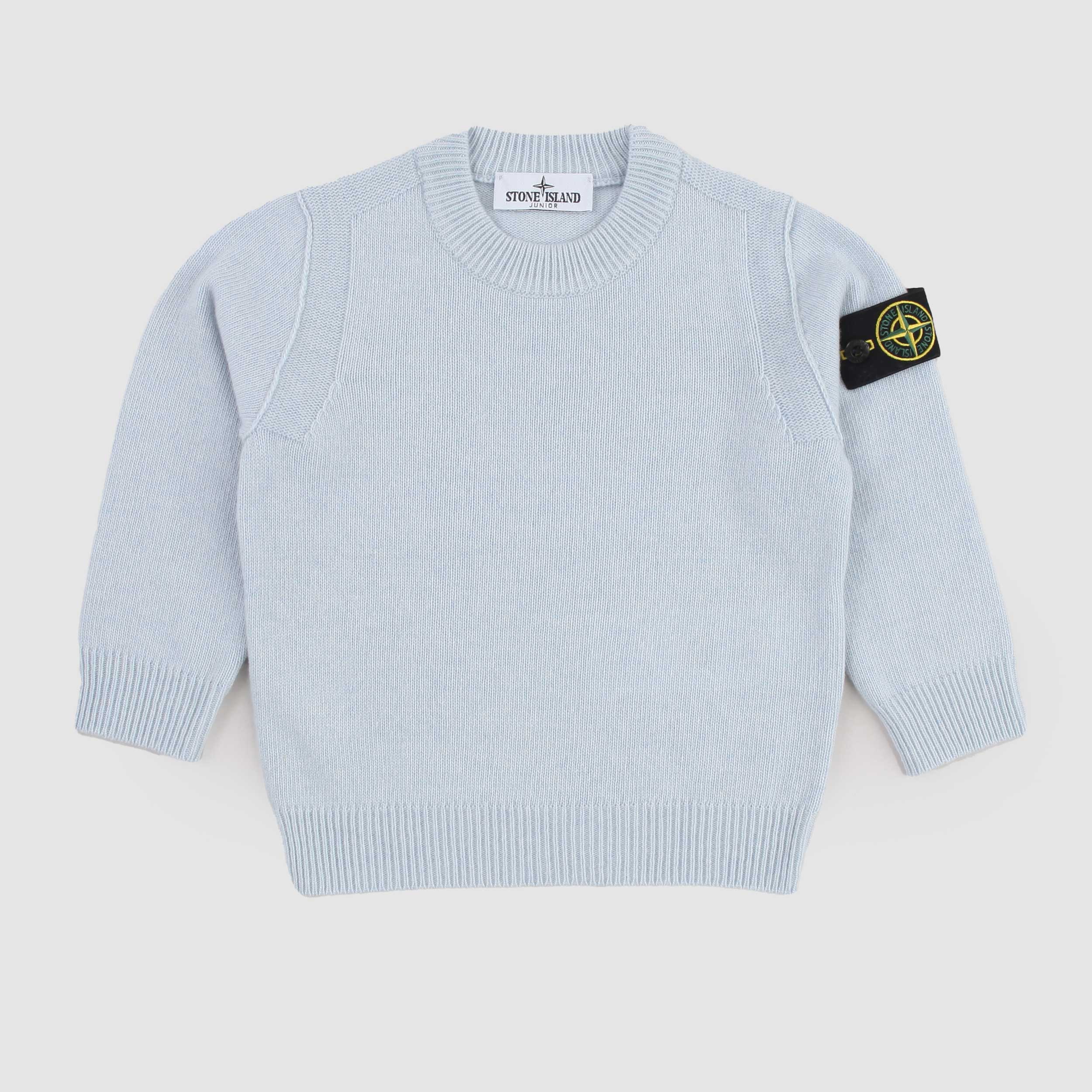 Maglioncino Celeste in Misto Lana e Cashmere By STONE ISLAND