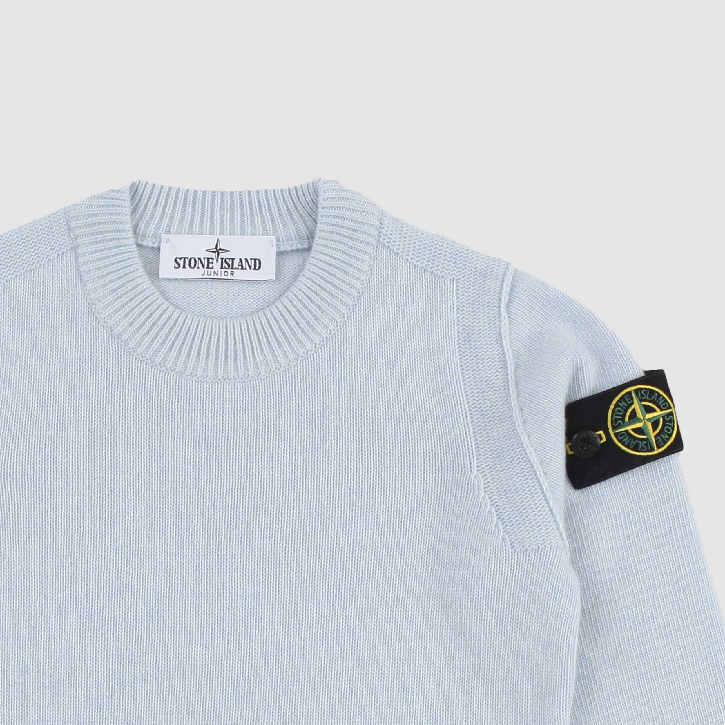 Maglioncino Celeste in Misto Lana e Cashmere By STONE ISLAND