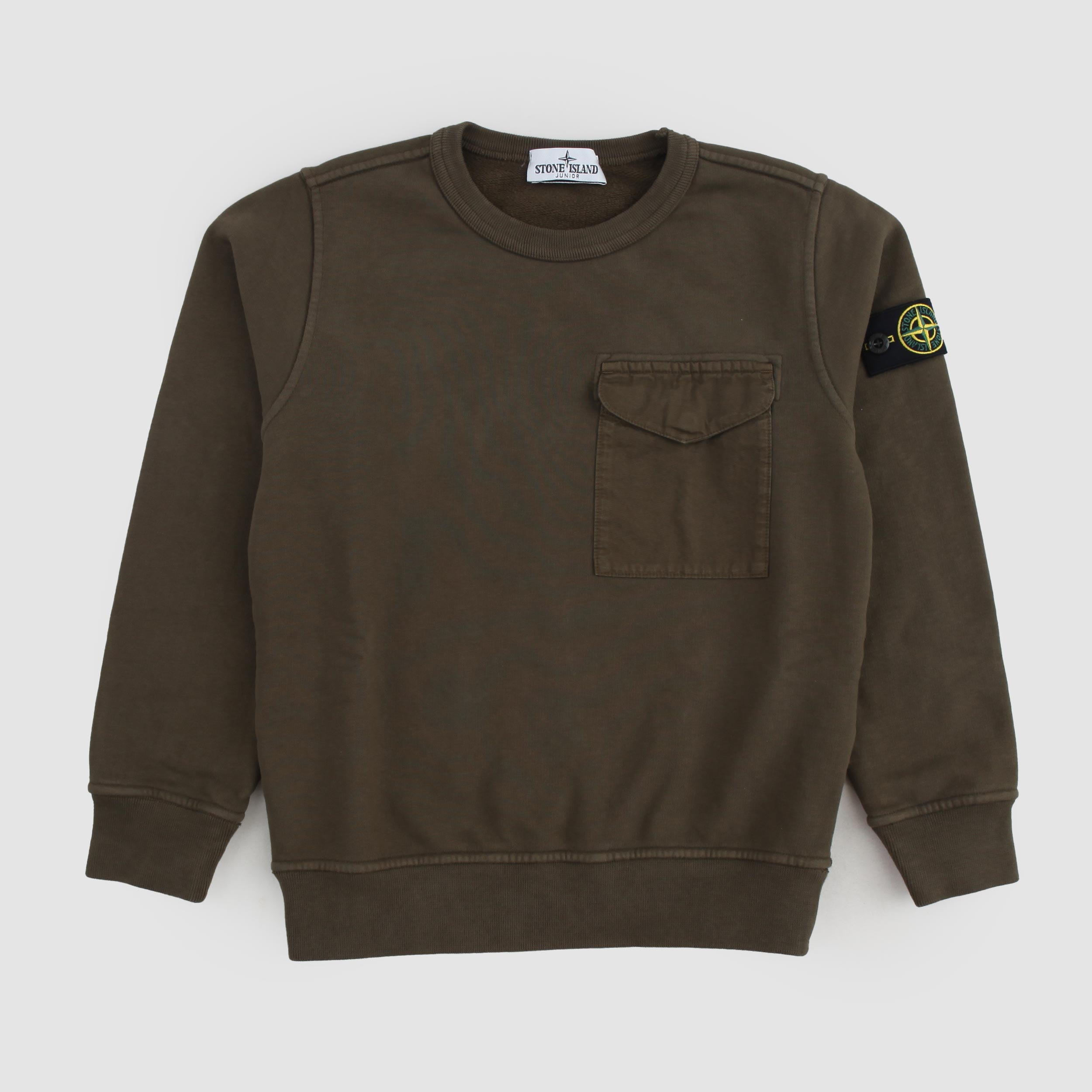 Felpa Kaki Con Taschino Firmata STONE ISLAND