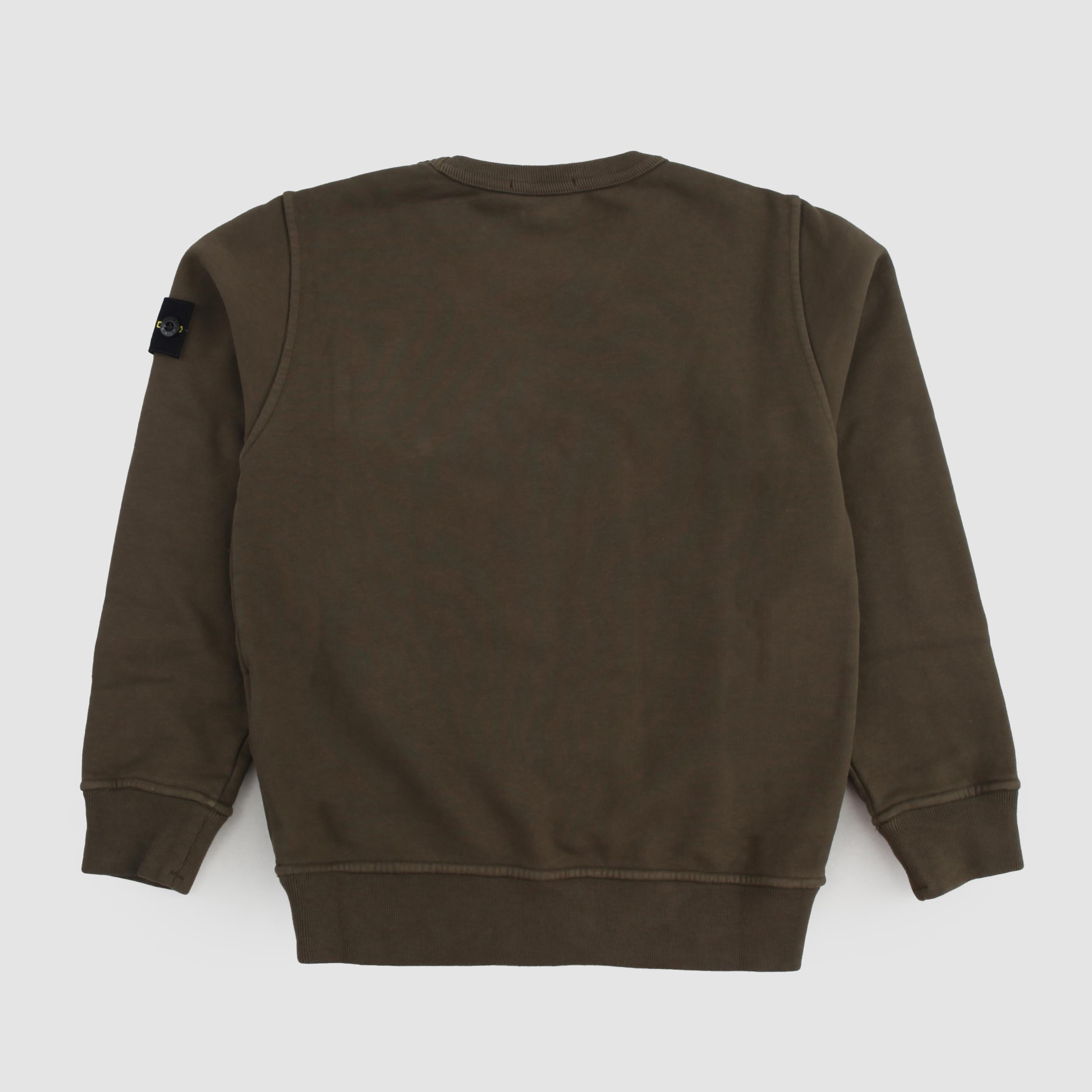 Felpa Kaki Con Taschino Firmata STONE ISLAND